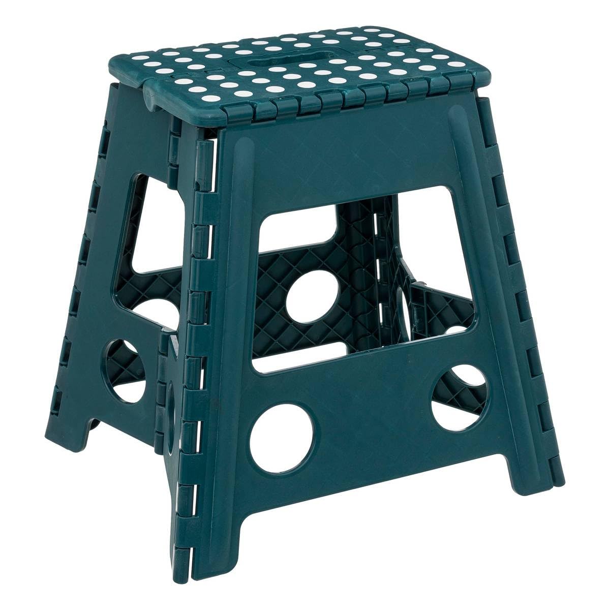 5five - Marchepied Pliable Plastique Bleu 1 Marche 39cm Verrouillage de Sécurité Rangement Facile Revêtement Anti-​dérapant Charge Max 110kg
