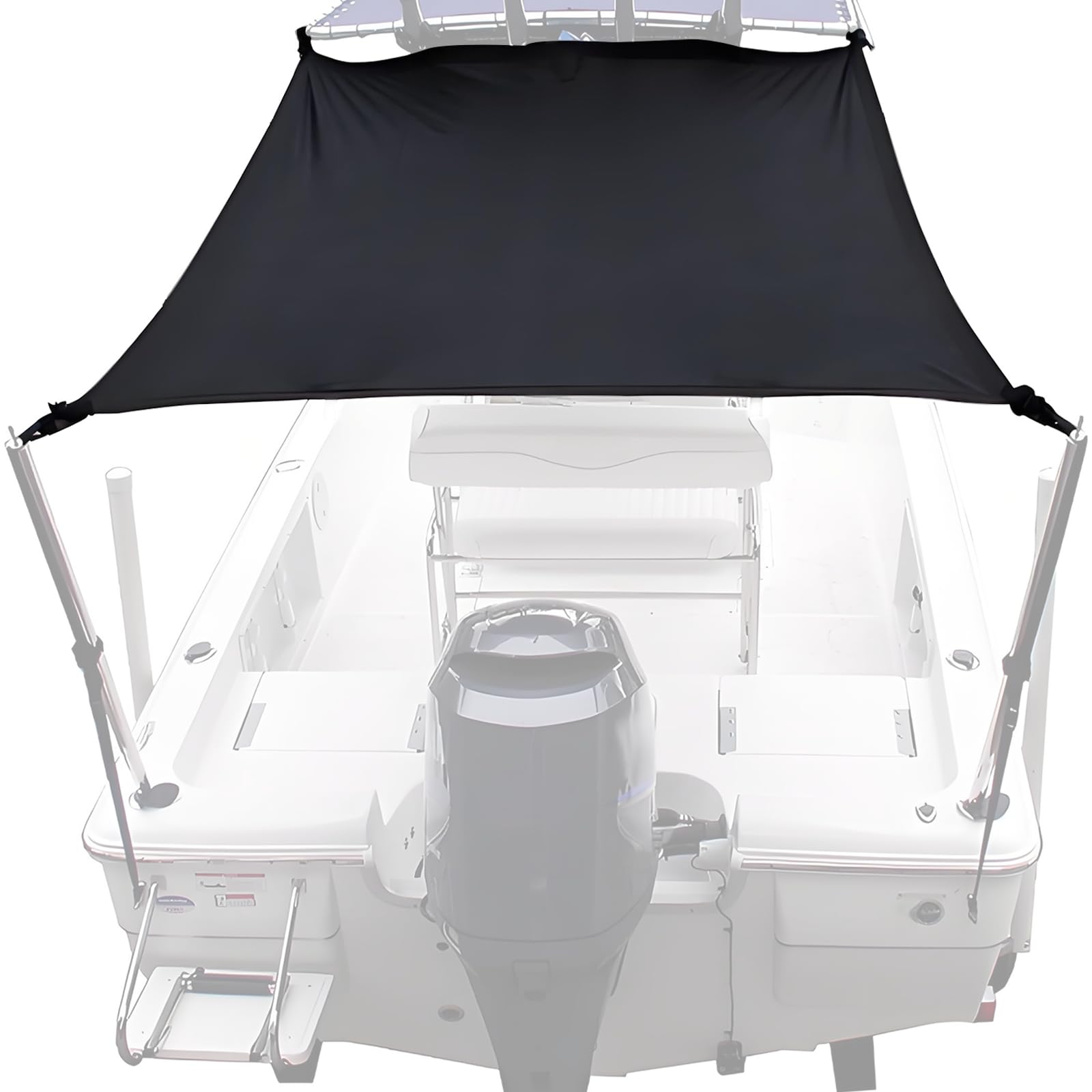 T-Top Extension de Pare-Soleil pour Console Centrale de Bateau – Housse d'auvent de poupe Marine, Tissu Oxford 600D Robuste (tiges Non incluses) (Taille D)