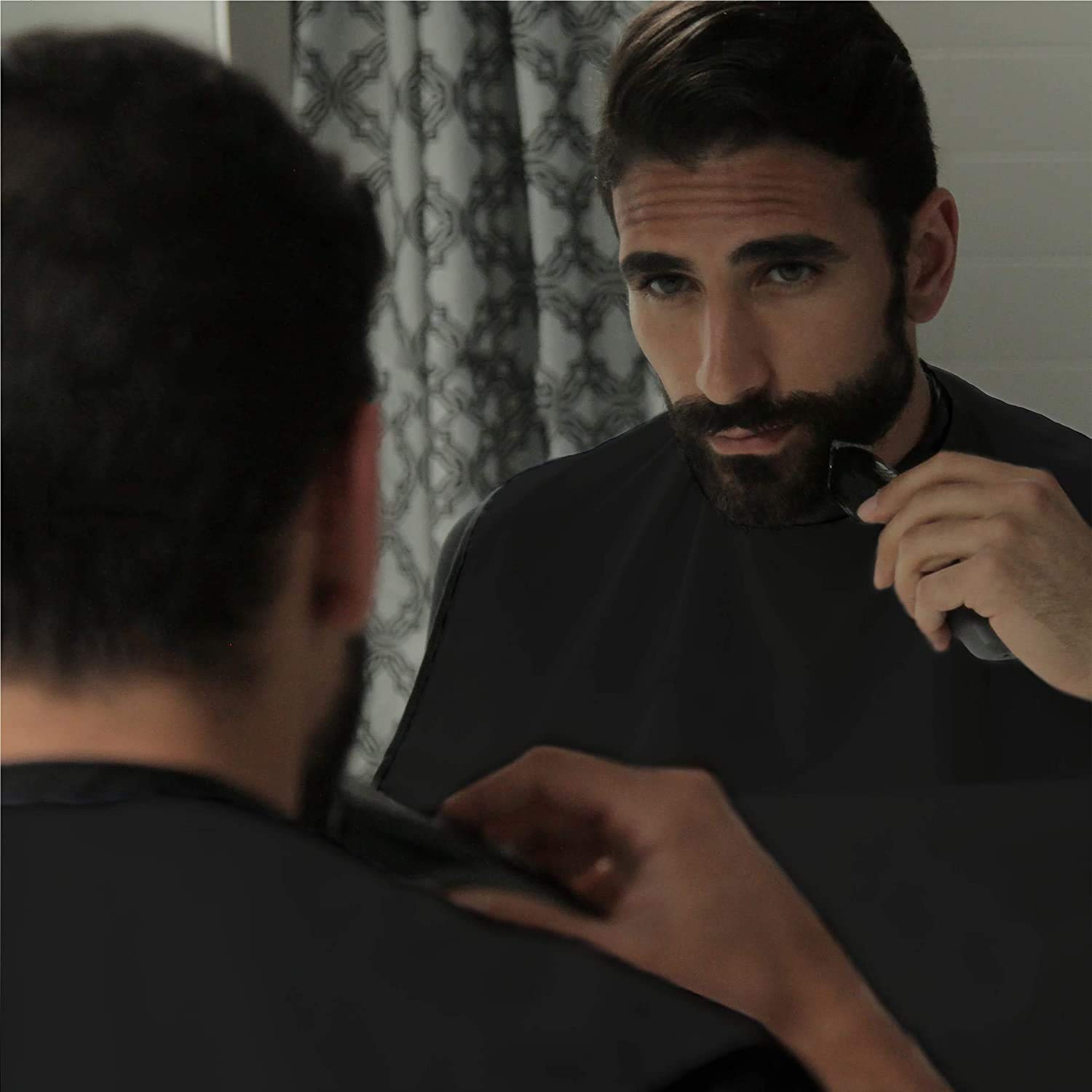 Grembiule da Barba, Impermeabile Telo per Barba, Cattura Barba e Capelli, Antiaderente, Con 2 Ventose, Regalo per Uomini, Regalo per La Festa del Padre, Regalo di Natale