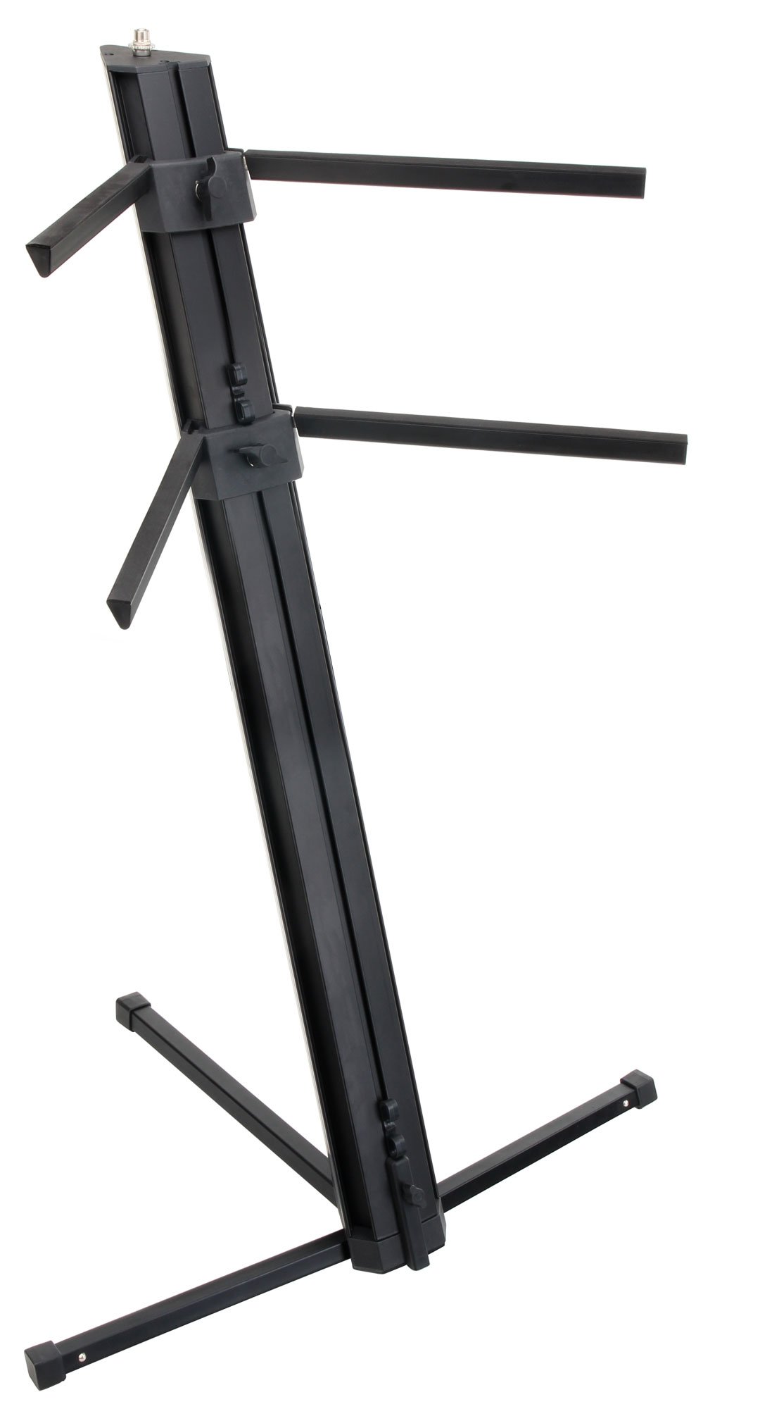 Classic Cantabile KS-100 Doppel-Keyboardständer Schwarz, Hohe Belastbarkeit | Zweifach Keyboardständer, Stabile und variable Konstruktion, Auflageflächen: ca. 64 cm x 30 cm, Armlänge: 38 cm, Gewicht: 8