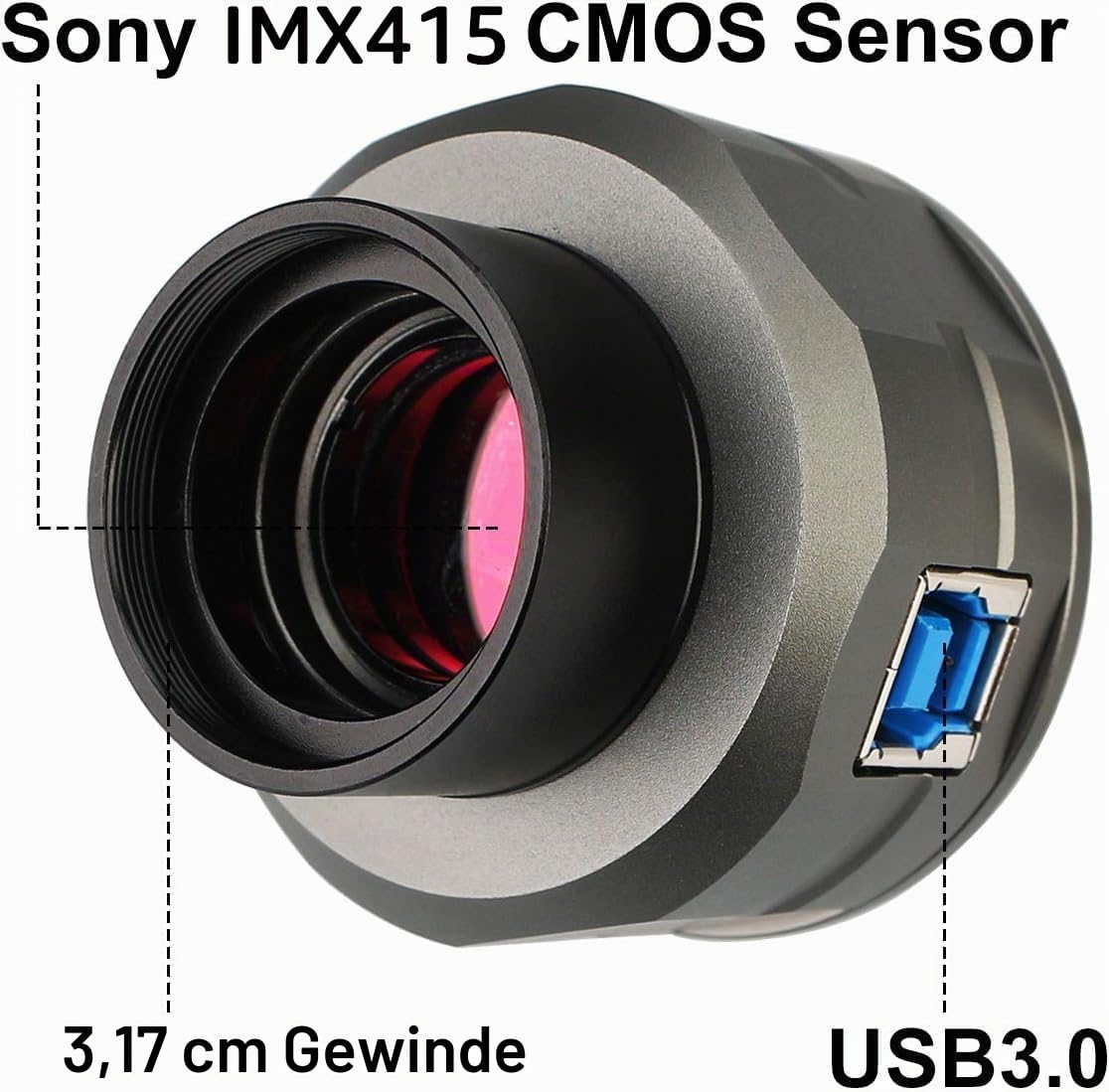 Svbony SV205 Teleskop Kamera, 1,25'' 8MP Okular Kamera, IMX415 CMOS-Farbsensor, mit Abnehmbarer UV/IR-Filter, USB3,0, Elektronische Okular für die Astronomische Fotografie von Mond Mars Planeten