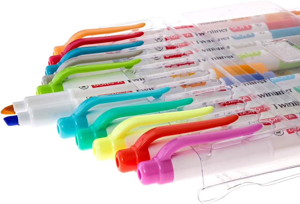 DONG-A ツインライナー 両面蛍光ペン 細字 12色セット