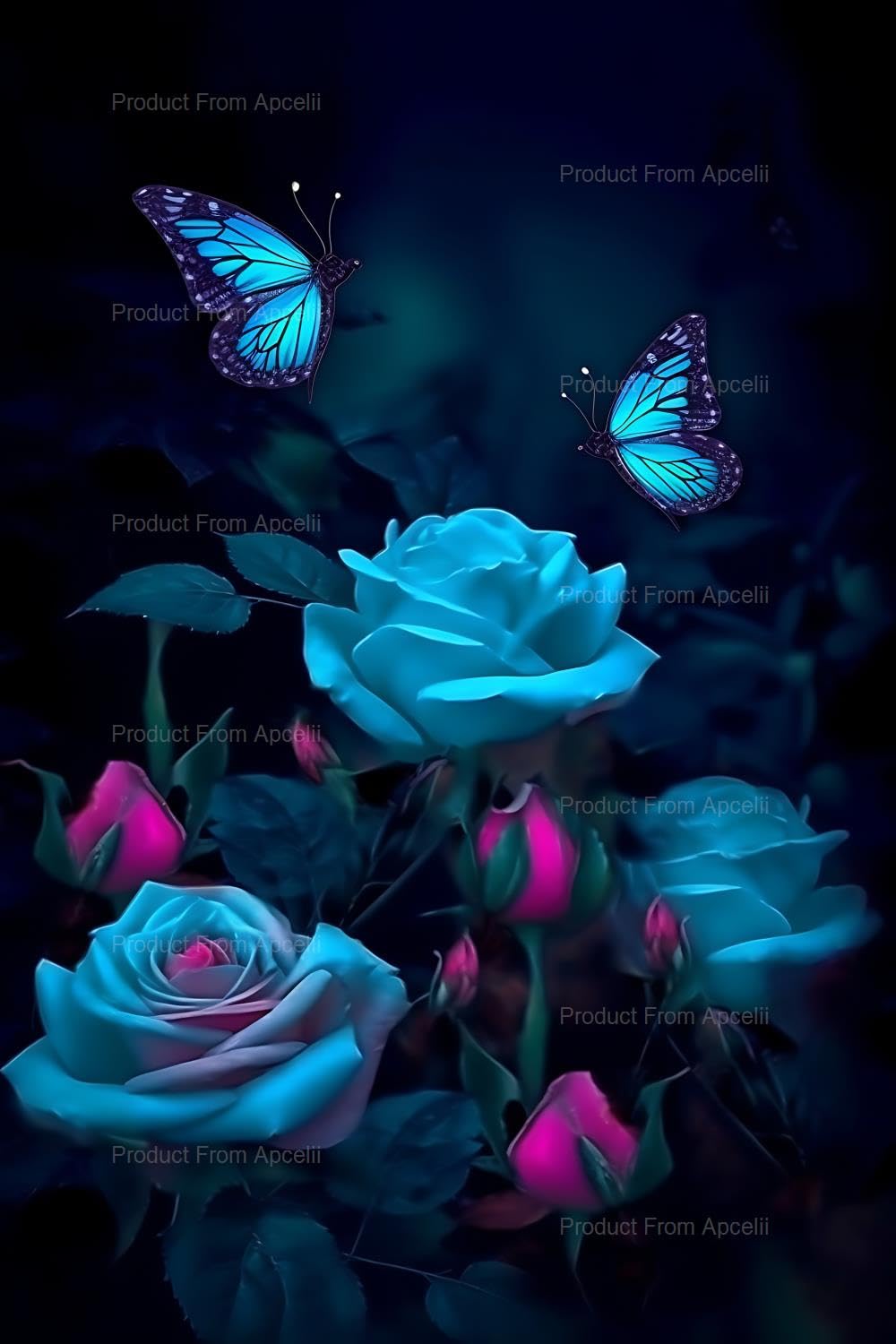 Amazon.com: Apcelii Butterfly Diamond Painting - Blue Roses
