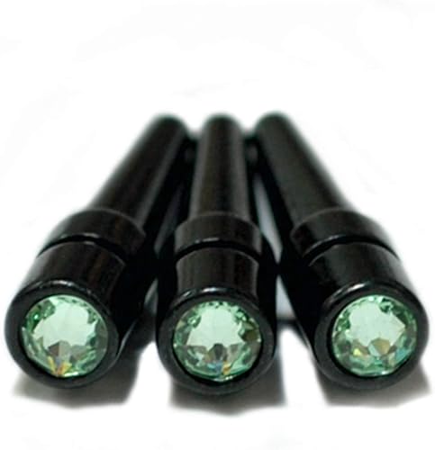 Miniatura 10 de WE Games Juego de 3 clavijas de metal negro con cristales austriacos de Swarovski, color amarillo topacio claro