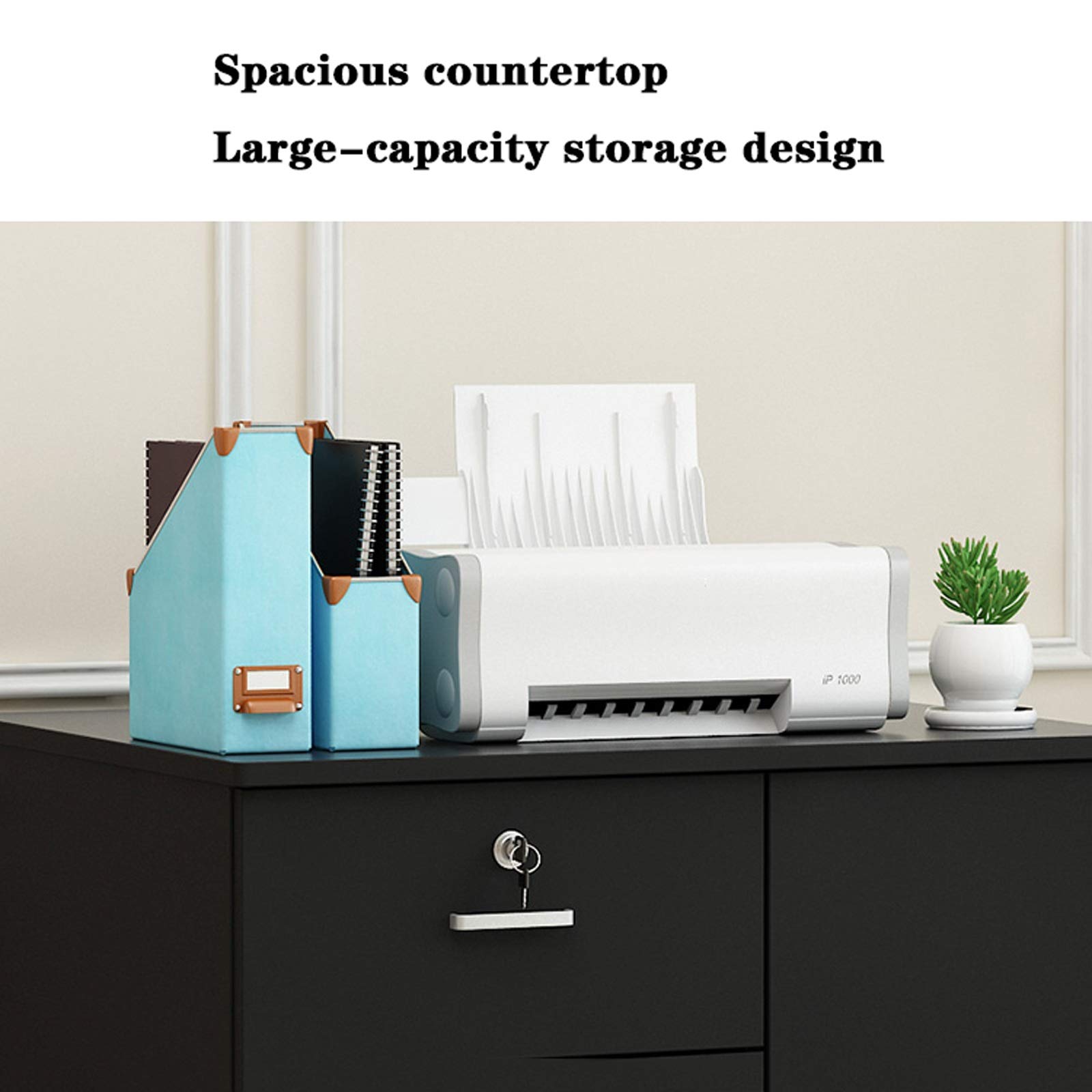 Supporto per CPU Mobile CPU Host Supporto da pavimento Porta stampante in legno Armadietto portaoggetti con cassetto Custodia per PC desktop Carrello porta-torre con 4 ruote girevoli Supporto per PC