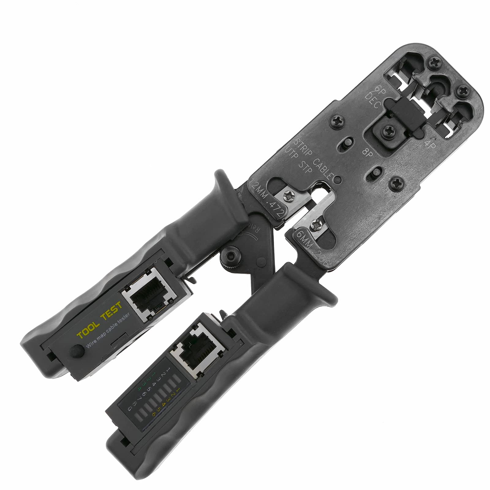 BeMatik - Pince à sertir avec câble RJ11 testeur RJ12 RJ45 RJ9