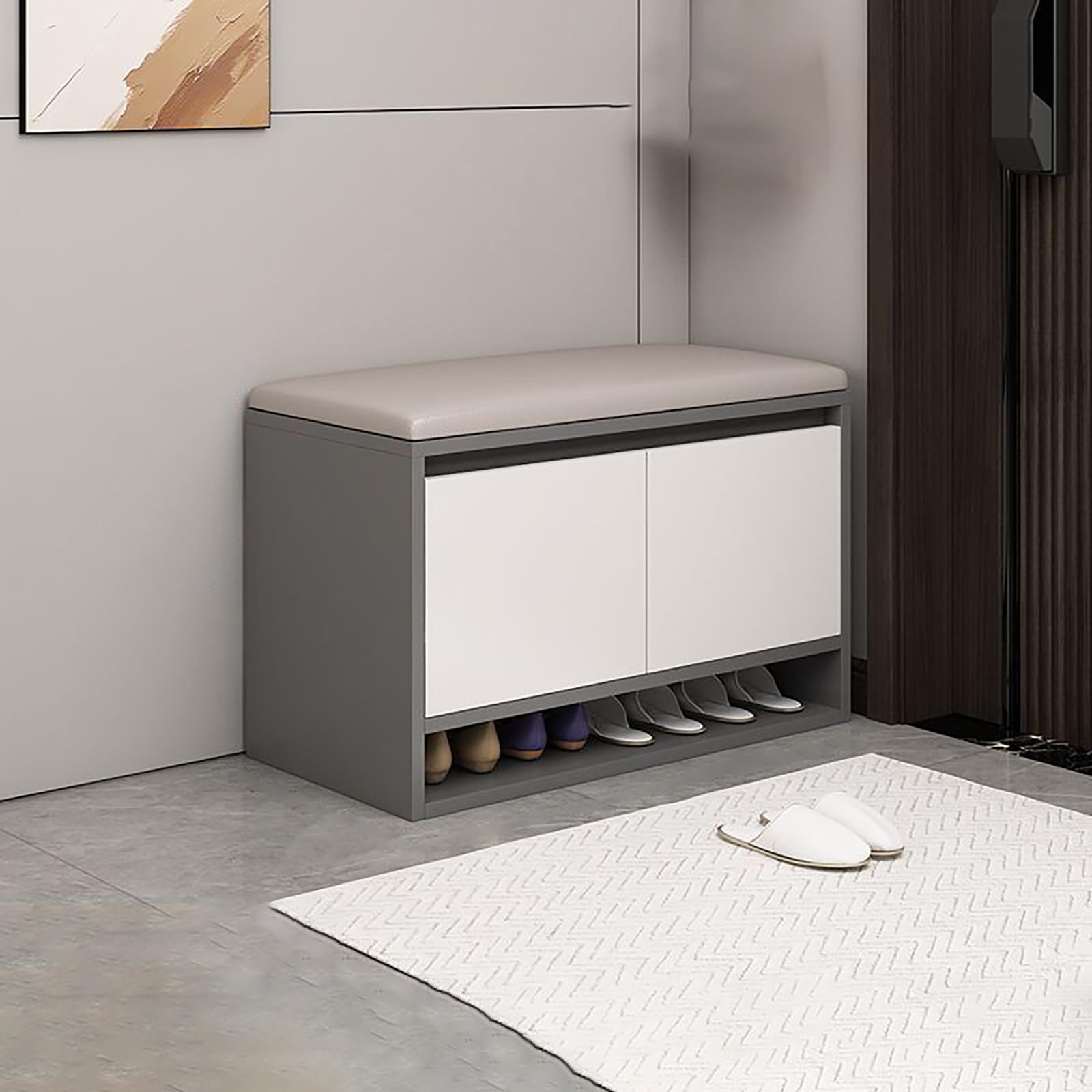 Banc à chaussures d'entrée design pour optimiser l'espace de votre maison