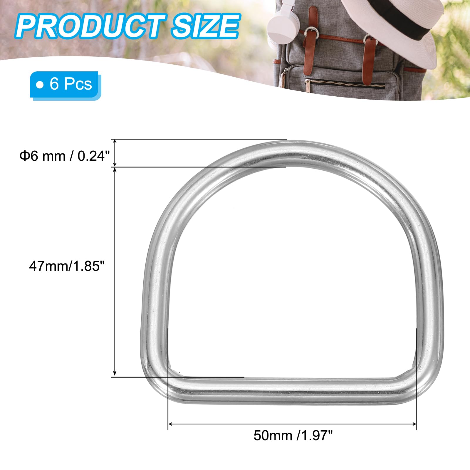 PATIKIL 0.7" Metal D-Rings - Image 2