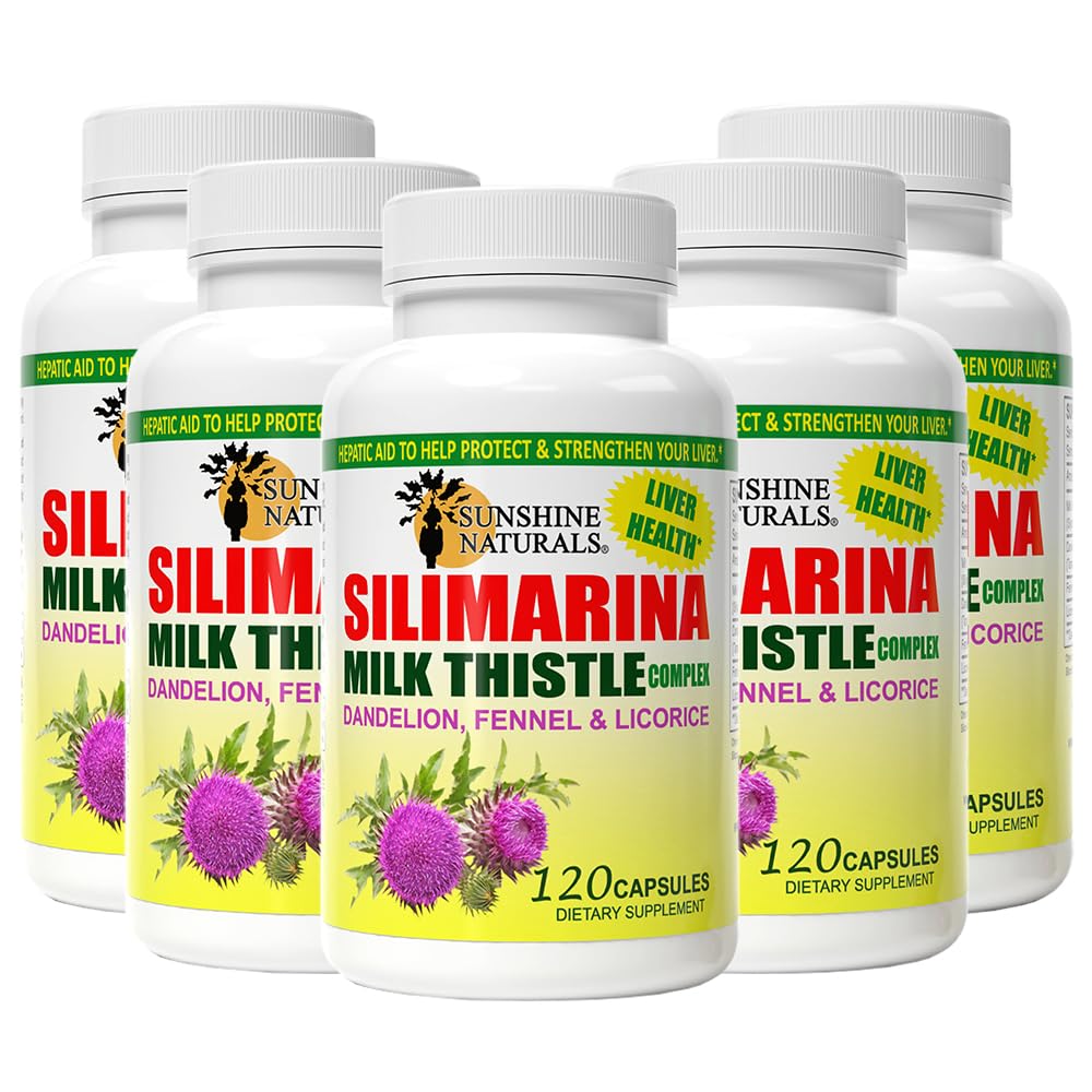 Sunshine Naturals Suplemento de Cardo-Mariano, Complexo com 600 mg, 600 cápsulas