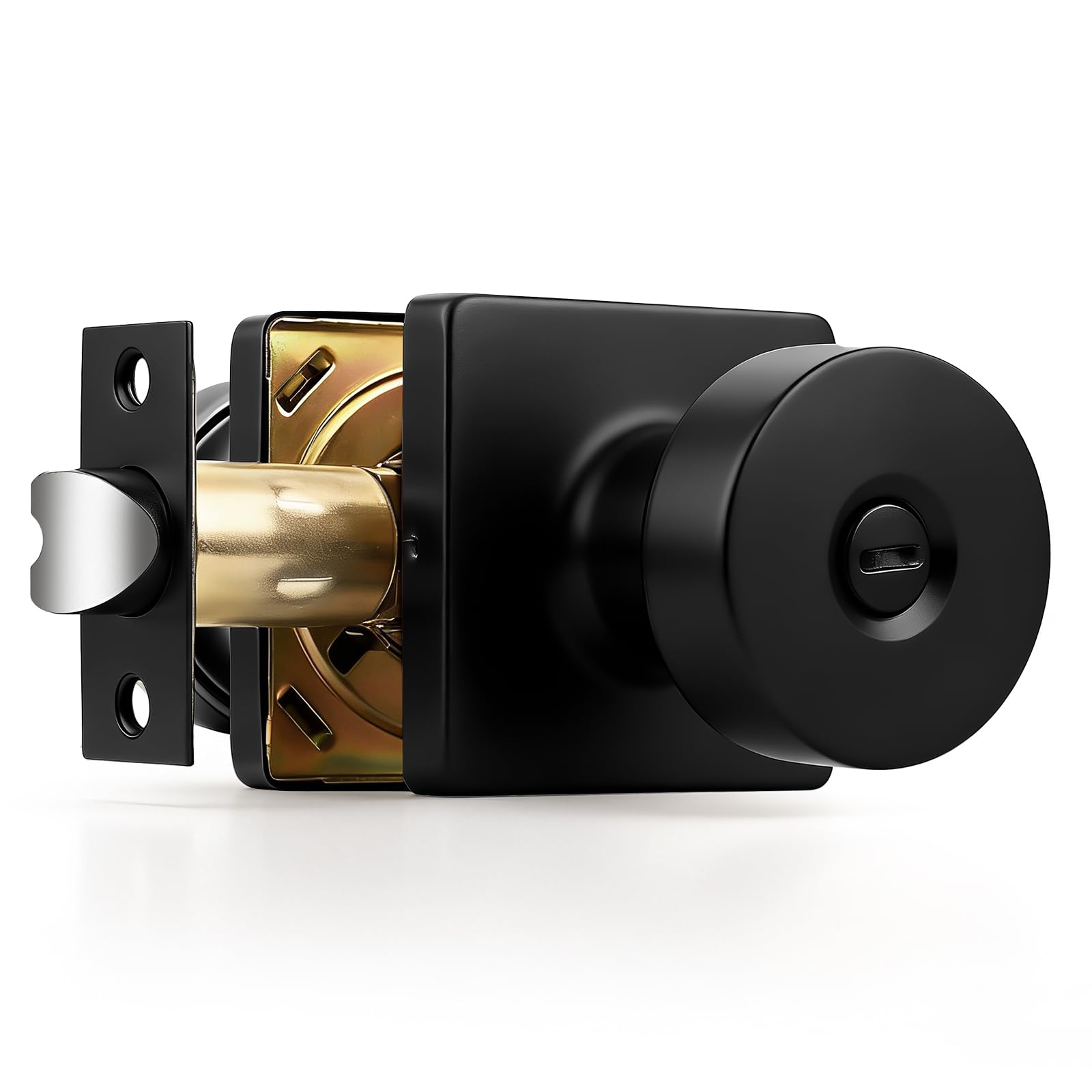 Keyless Door Knobs - Matte Black Privacy Handles -1
