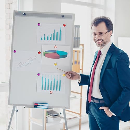 Miniatura 6 de Imanes de cristal rosa con purpurina para taquillaspizarraaccesorios de nevera para decoraciones de niñas, decoraciones redondas lindas