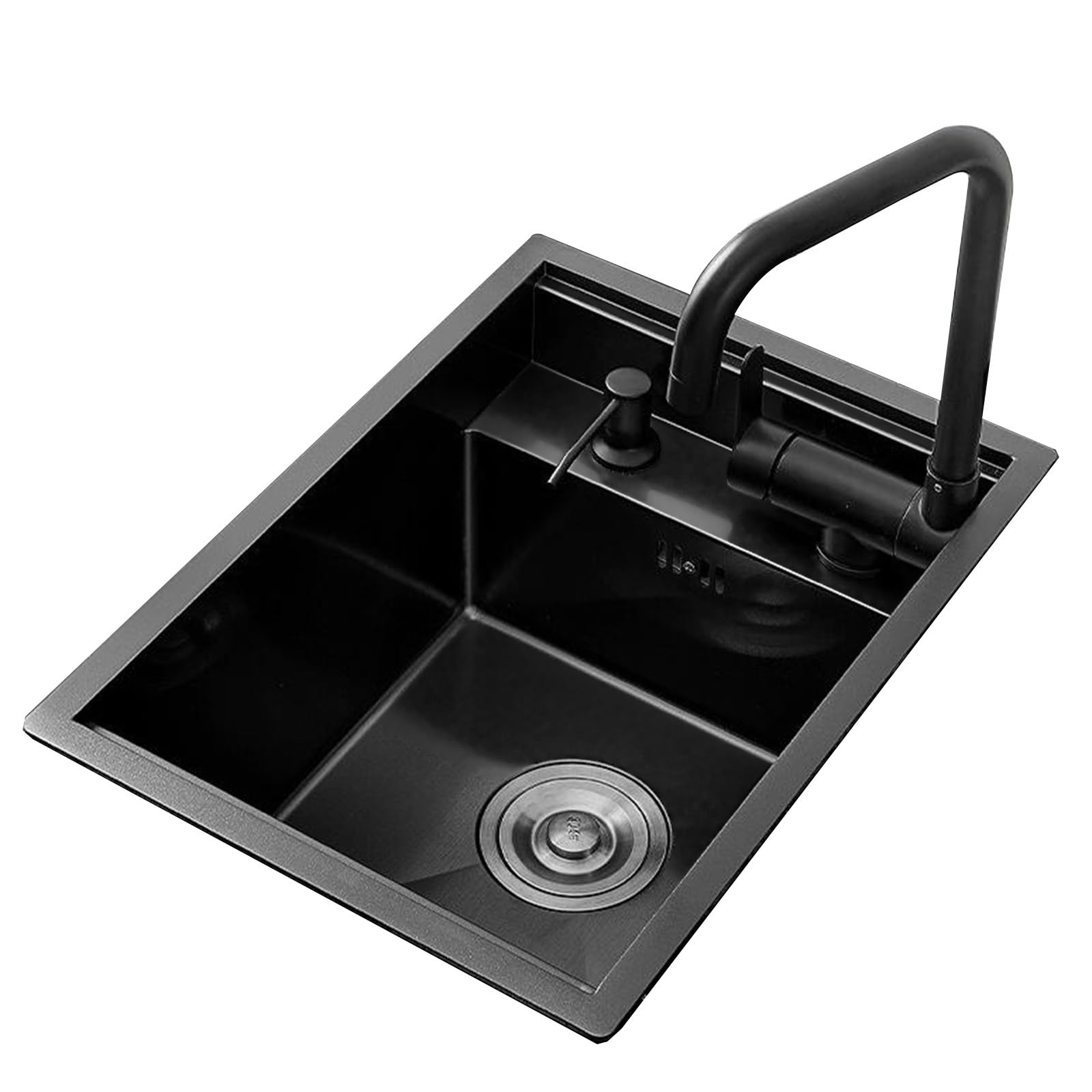 WBJGUOD Countertop Built-in Sink Stainless Steel Invisible with Cover Folding Faucet Bar RV Vegetable Washing Basin Concealed Single Bowl Sink(30 * 45 21cm)