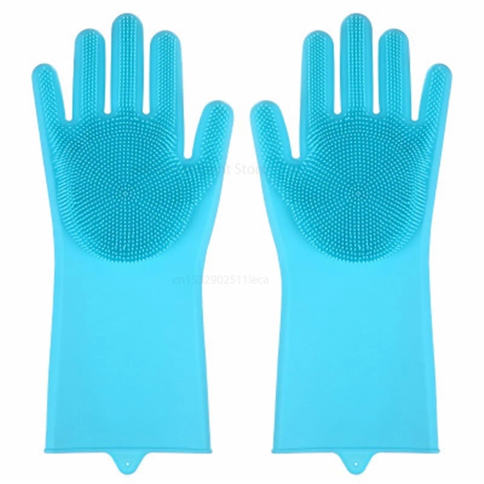 saubere Handschuhe, Küchenreinigungswerkzeuge, Haushalts-Silikonhandschuhe, Spülbürsten(Blau)