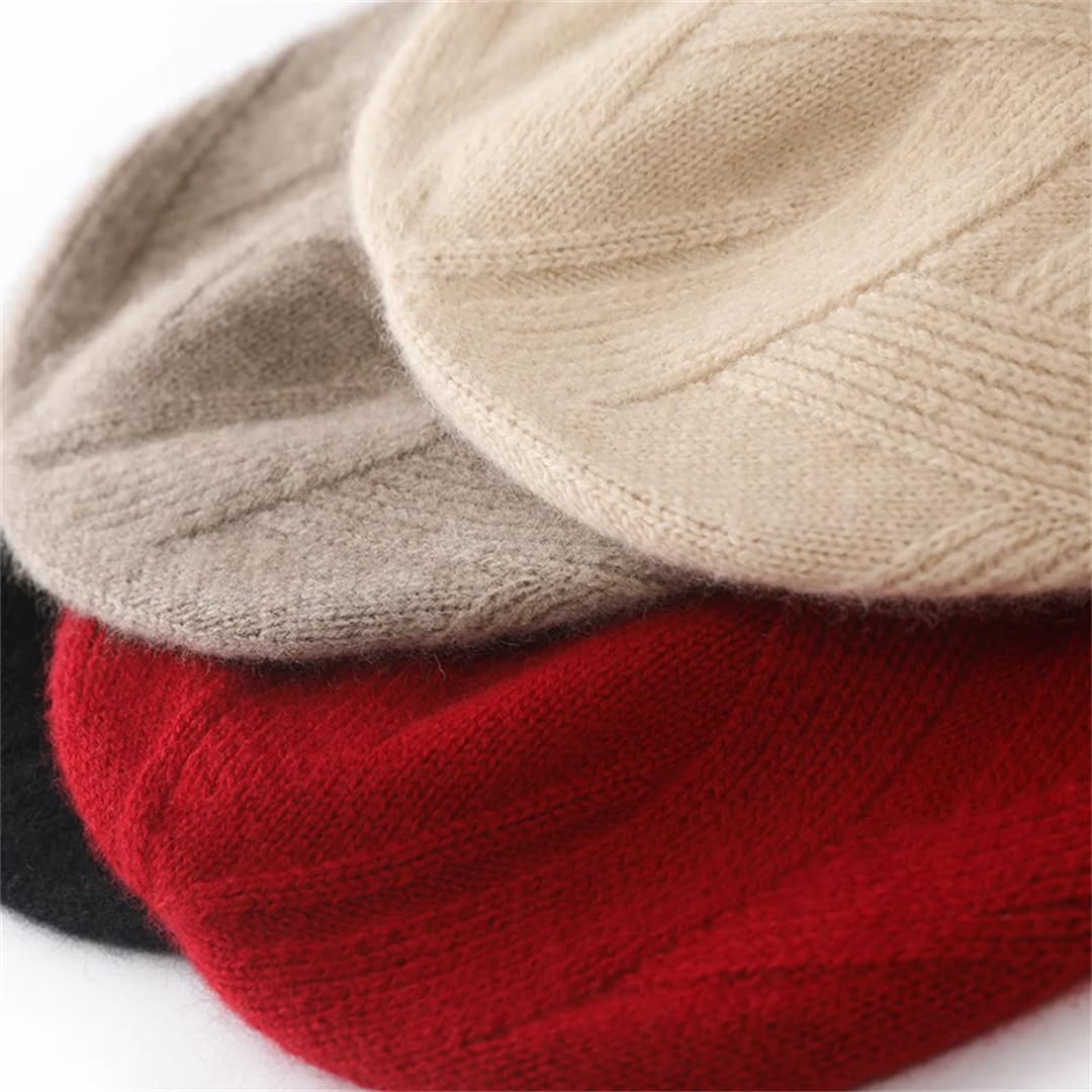 Gorro De Invierno 100% De Cachemira Pura De Punto Para Mujer, Gorros Suaves Y Cálidos, Gorro Grueso Informal, Gorro De Cachemira