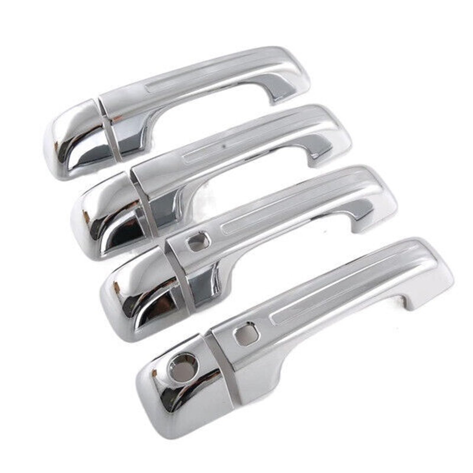 BQWYEDPL Fit for Dodge Ram 1500 2019-2024 Car Sticker Carbon Fiber Style Silver Exterior Door Handle Moulding Car Door Latch Handle(Chrome Smart)