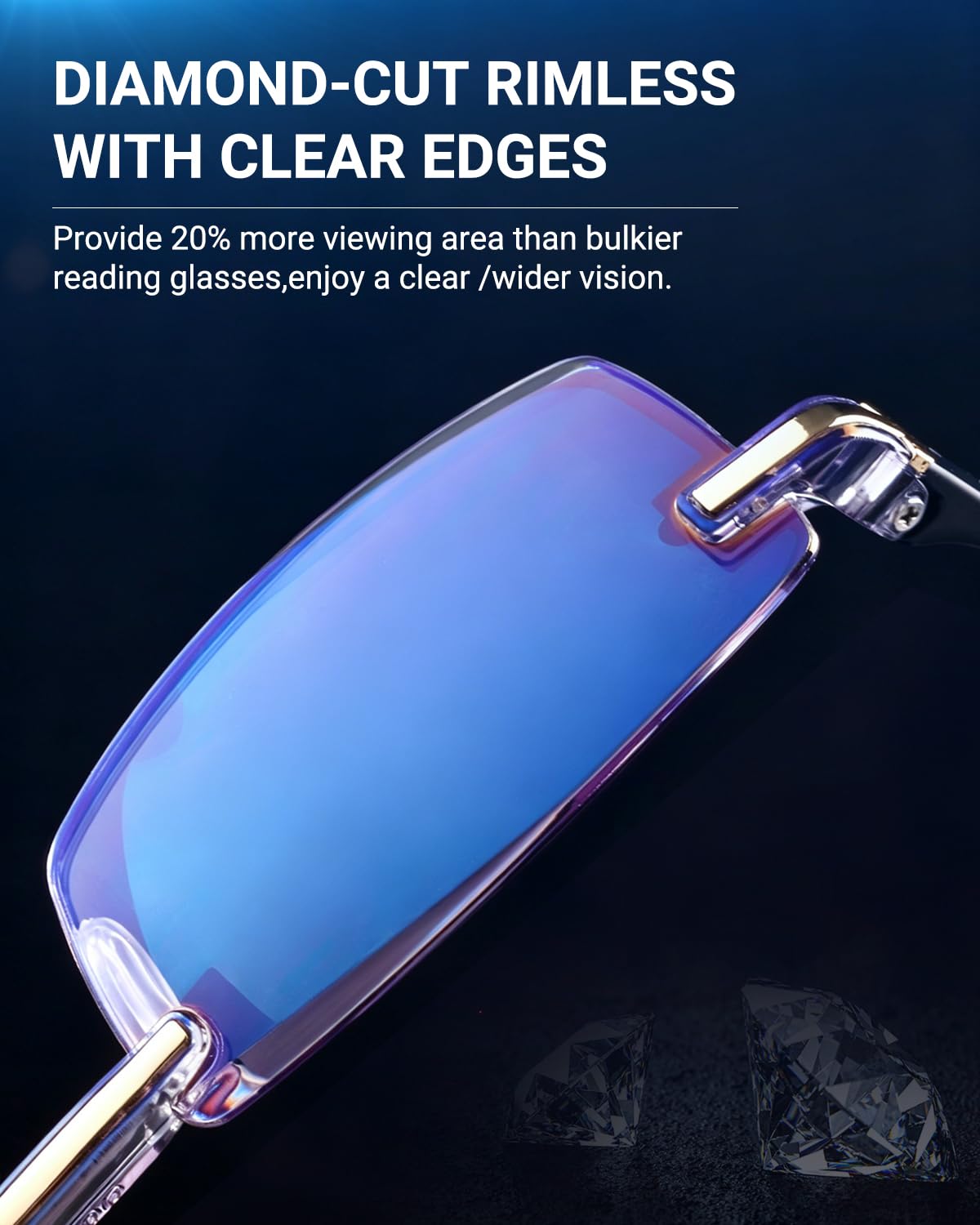 TERAISE 4 Pcs Lunettes De Lecture Homme/Femme De Mode Anti-Bleu Lumière Qualité Lecteurs Diamant Conception De Coupe Anti-Fatigue Pour Les Ordinateur/Téléphone portable Lunettes