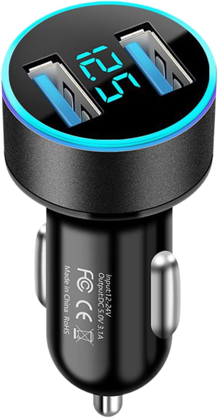 USB C Car Charger - 2-Port Cellphone Charging Device With Overheat Protection | Fast Charging Car Charger For Smartphones, Compact ABS Adapter, For Drivers Road Trips Long Drives Daily Commute