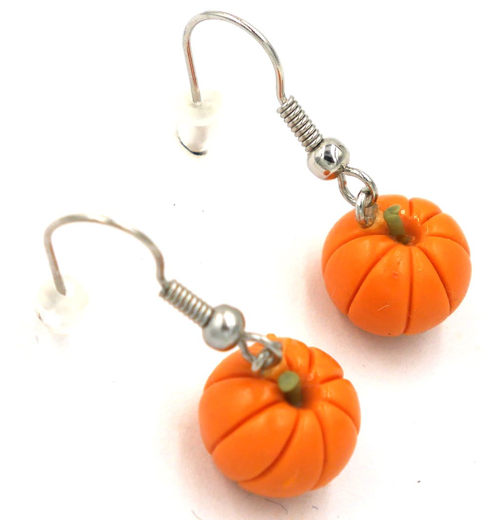 Be Bes earringsPolymer Clay Handmade Mini Pumpkin Earrings