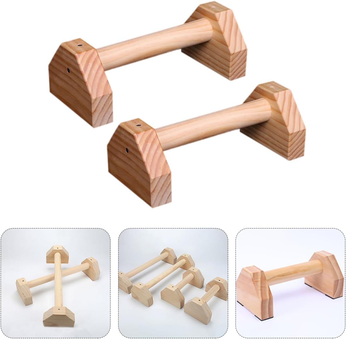 VICASKY Exercise Push-up Stands Pine Material Home Fitness Equipment Safe Comfortable to Use