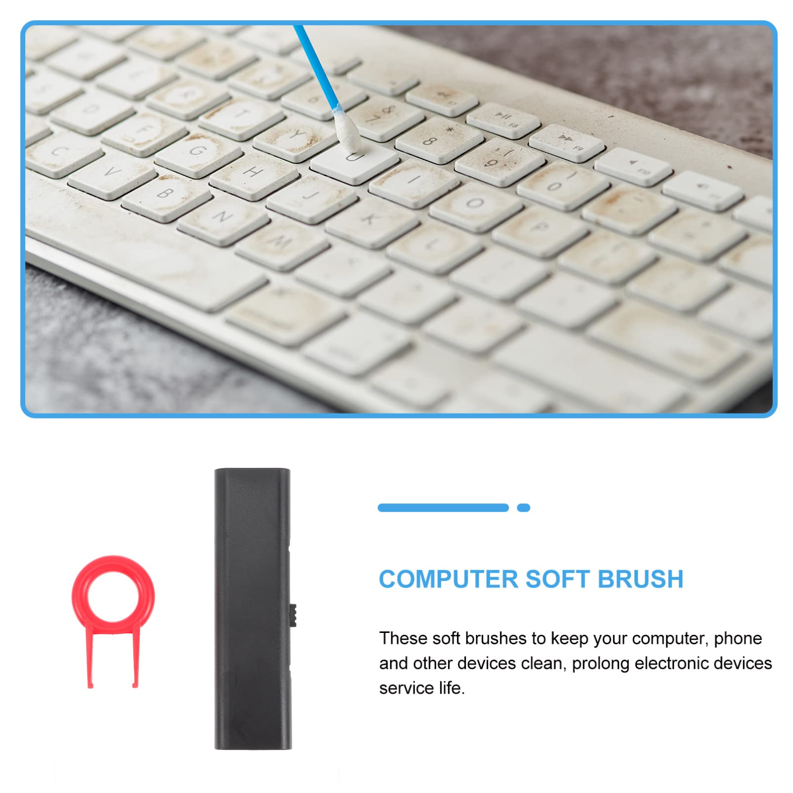 Angoily 4stücke Tastatur-reinigungsbürste Mit Antistatik-Funktion Und Keycap-Puller Effektives Reinigungswerkzeug Für Pc Laptop Und Tablet Zur Entfernung Von Und Schmutz