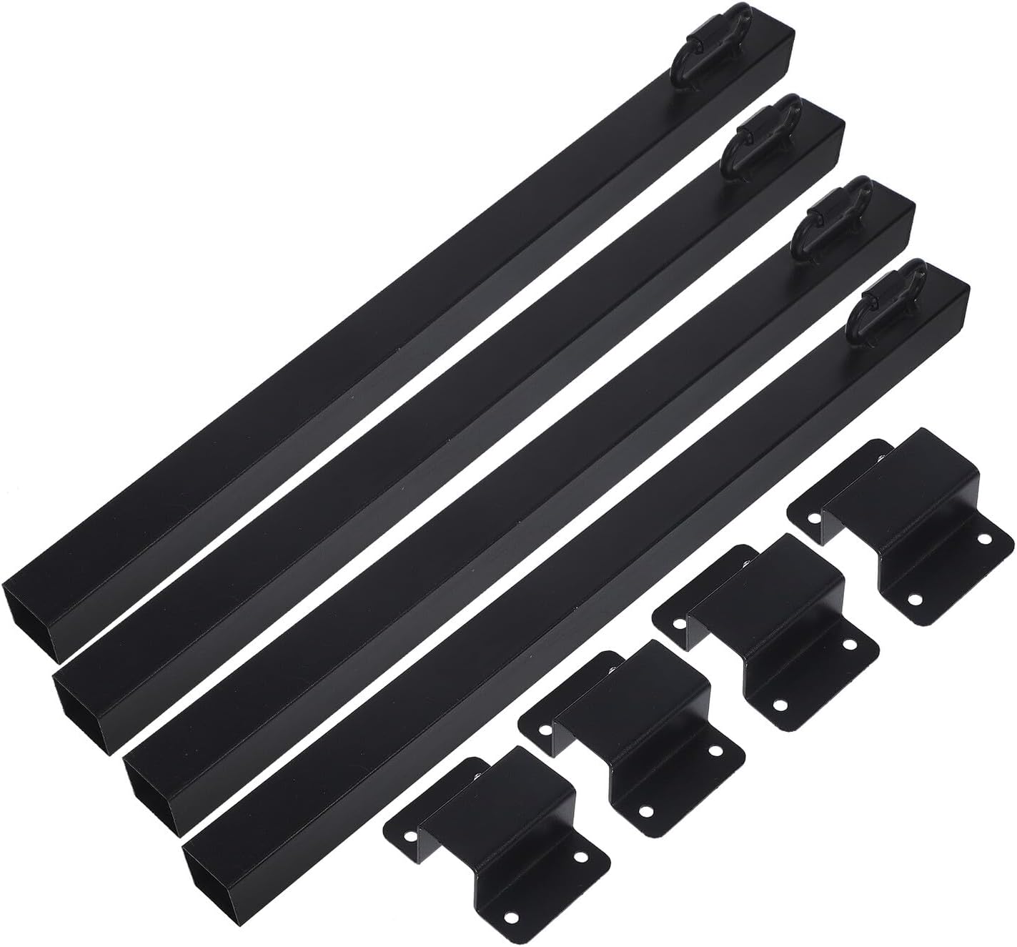 Alasum 4pcs 40cm Outdoor String Light Poles for Patio and Garden Hanging Bird Feeder Holder, Sturdy Square Tube Supports for Backyard and Fence Solar Lamp Stands