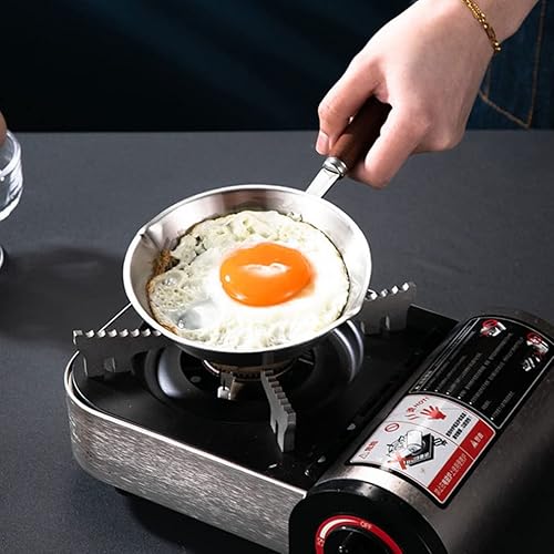 Miniatura 2 de Cabilock Sartén pequeña para huevos, 5 unidades, mini sartén de acero inoxidable, sartén antiadherente para freír huevos, sartén de calentamiento de