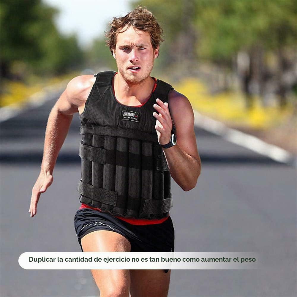 Chaleco Peso Chaqueta Entrenamiento Con Ajustable Para Bajar Peso Gimnasio Entrenamiento Fuerza Fitness Carga Máxima 20 Kg 50 Kg (20KG)