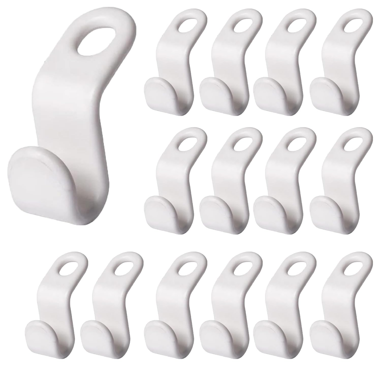 UCLEVER 20pcs Hanger Hooks, Space Saving Hangers, Multi-layer Stackable Hangers Extender Clips Cascading Clothes Hooks for Wardrobe Clothes Organiser White (White)