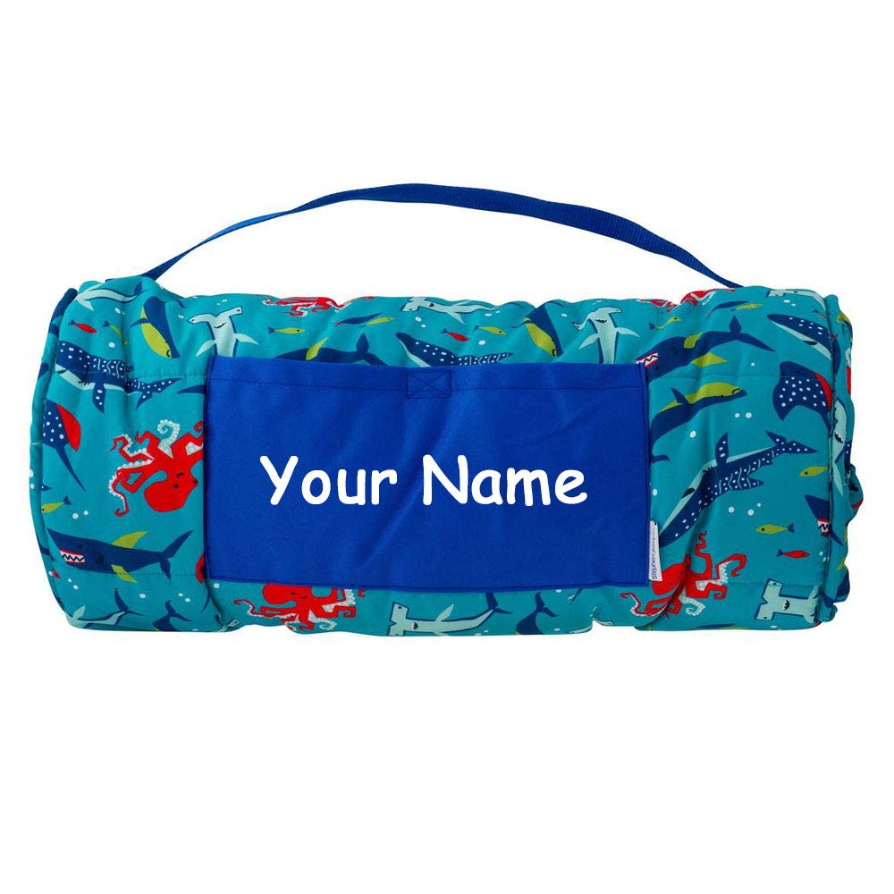 Personalized Stephen Joseph All Over Sharks and Underwater Animals Print Child Nap Mat with Custom Name