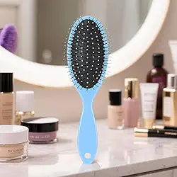 Escova de cabelo, escova de cabelo desembaraçadora de cachos para airbag desliza através de emaranhados para todos os tipos de cabelo, cabelos secos molhados e danificados para mulheres e homens (azul