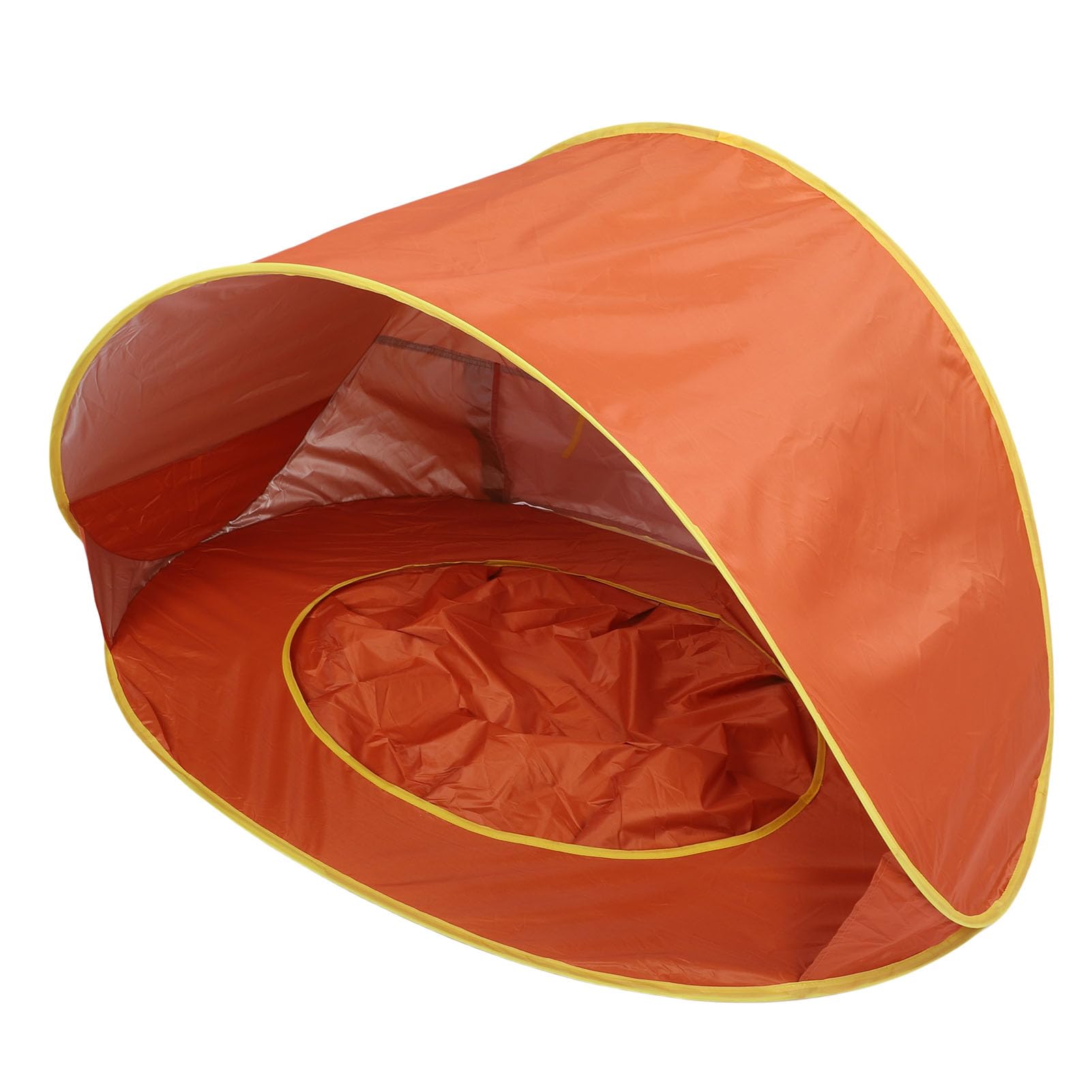Denash Tente de Plage Pop-up, Protection Solaire UV50 +, Coupe-Vent, Abri de Plage Portable pour bébé avec Poches de Rangement Internes et Piscine pour bébé Intégrée, pour Camping en (Orange)