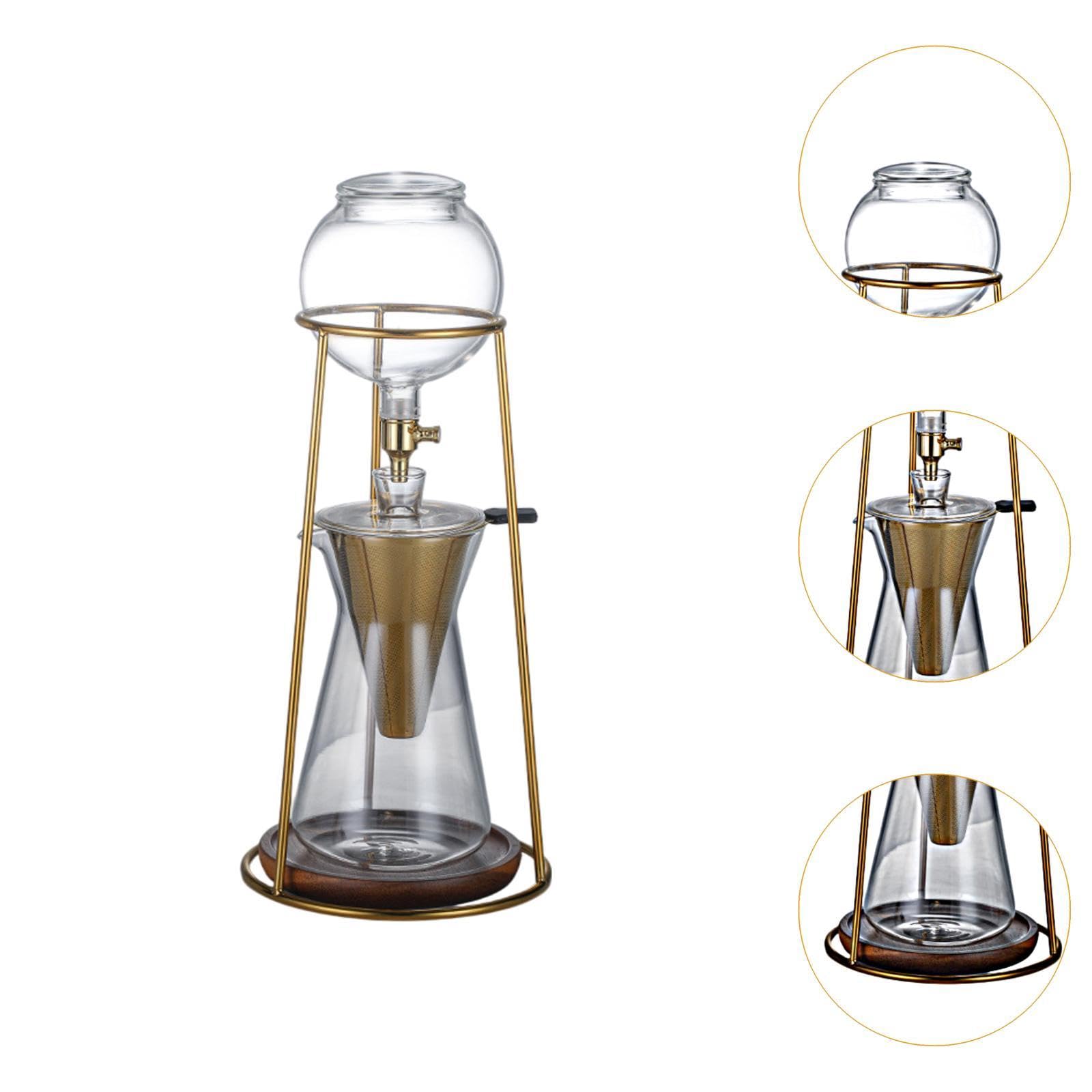 Cafetera de Goteo en Hielo, de Vidrio de Borosilicato, para Café Frío, Ideal para El Hogar O El Bar.