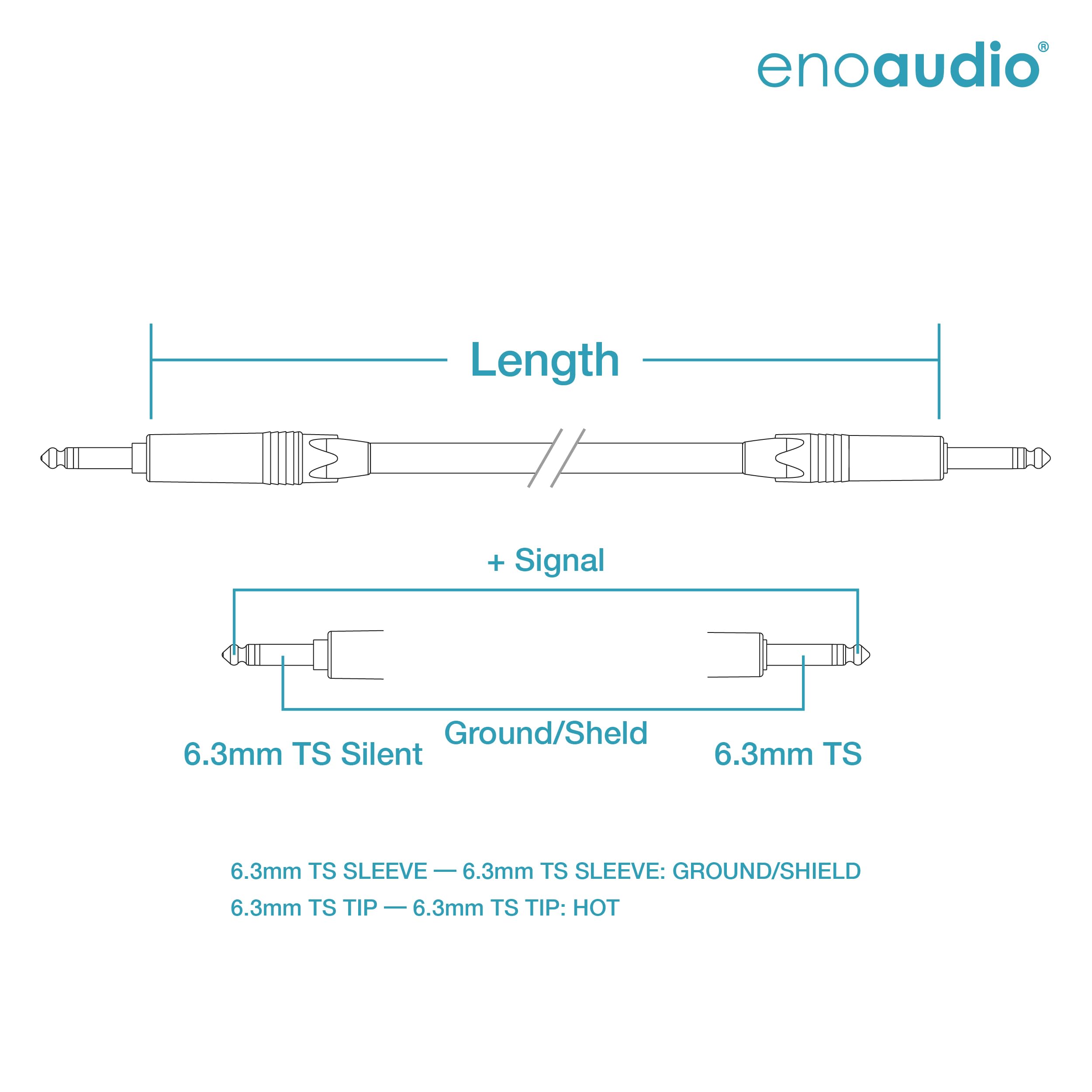 enoaudio Mogami 3368 Chitarra/Basso Cavo professionale | Neutrik Gold Silent Switch TS – TS | HiFi - 2,0 m