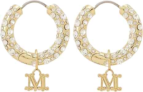 新品　Max Mara クリスタル フープ M ロゴ ピアス Max Mara(マックスマーラ)の最新「ロゴアクセサリー」 上品で