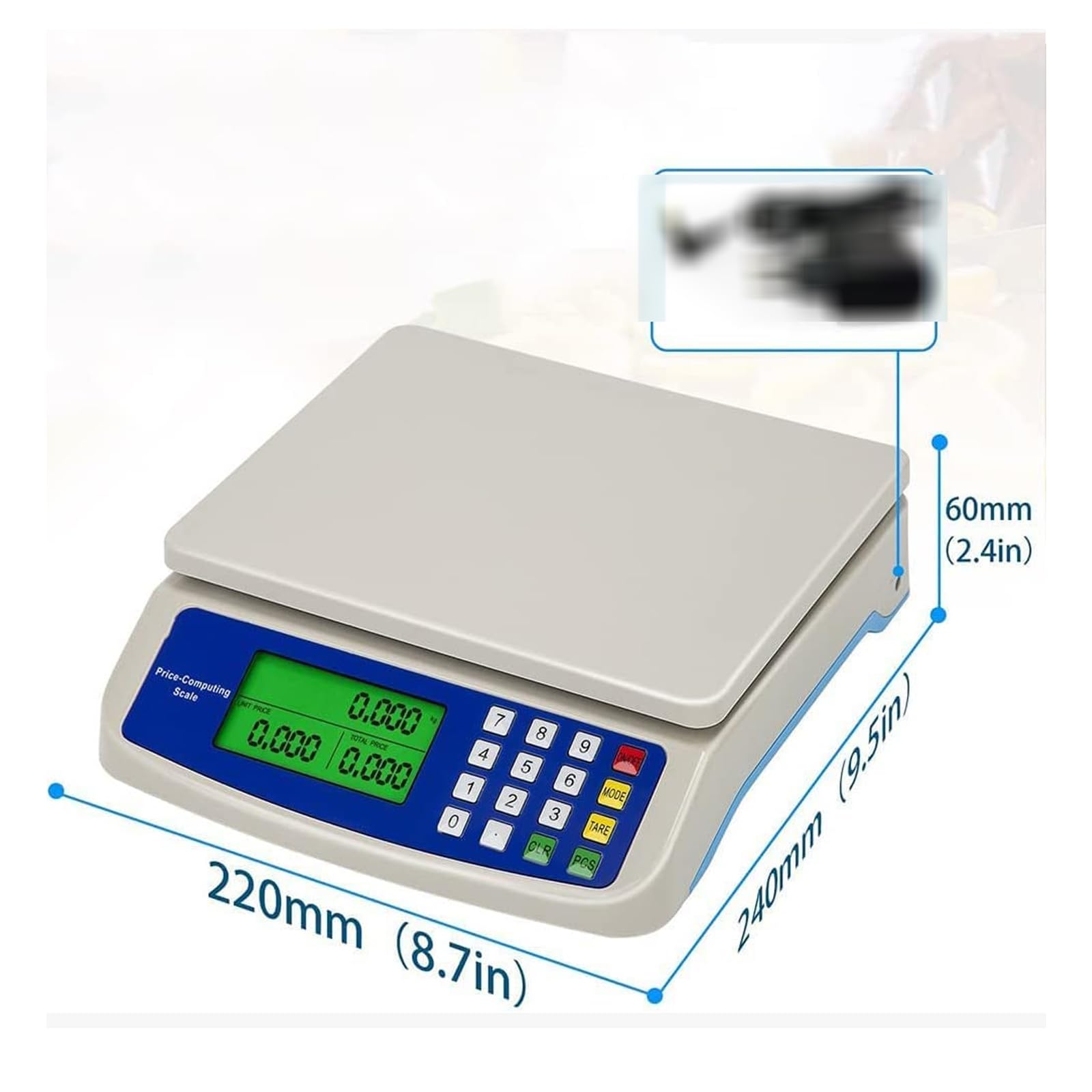 Bilancia da cucina digitale con calcolo del prezzo, 30 kg/1 g, bilance commerciali con display LCD, bilance elettroniche ad alta precisione con calcolo del prezzo per alimenti, carne, gastronomia