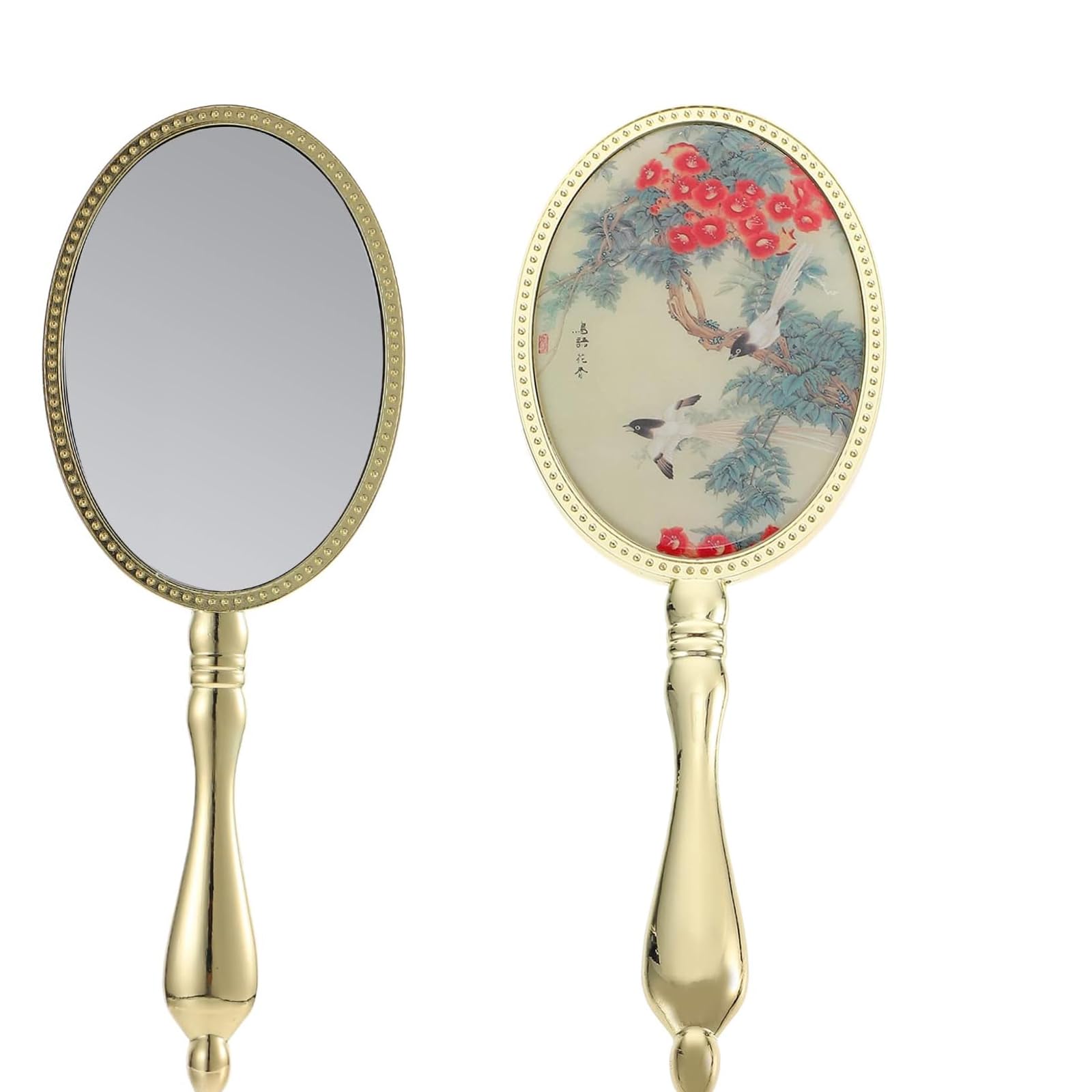 Beavorty Vintage Handspiegel – Roségold, Klappbar, Mit Griff, Perfekt Für Make-up Unterwegs Oder Als Deko