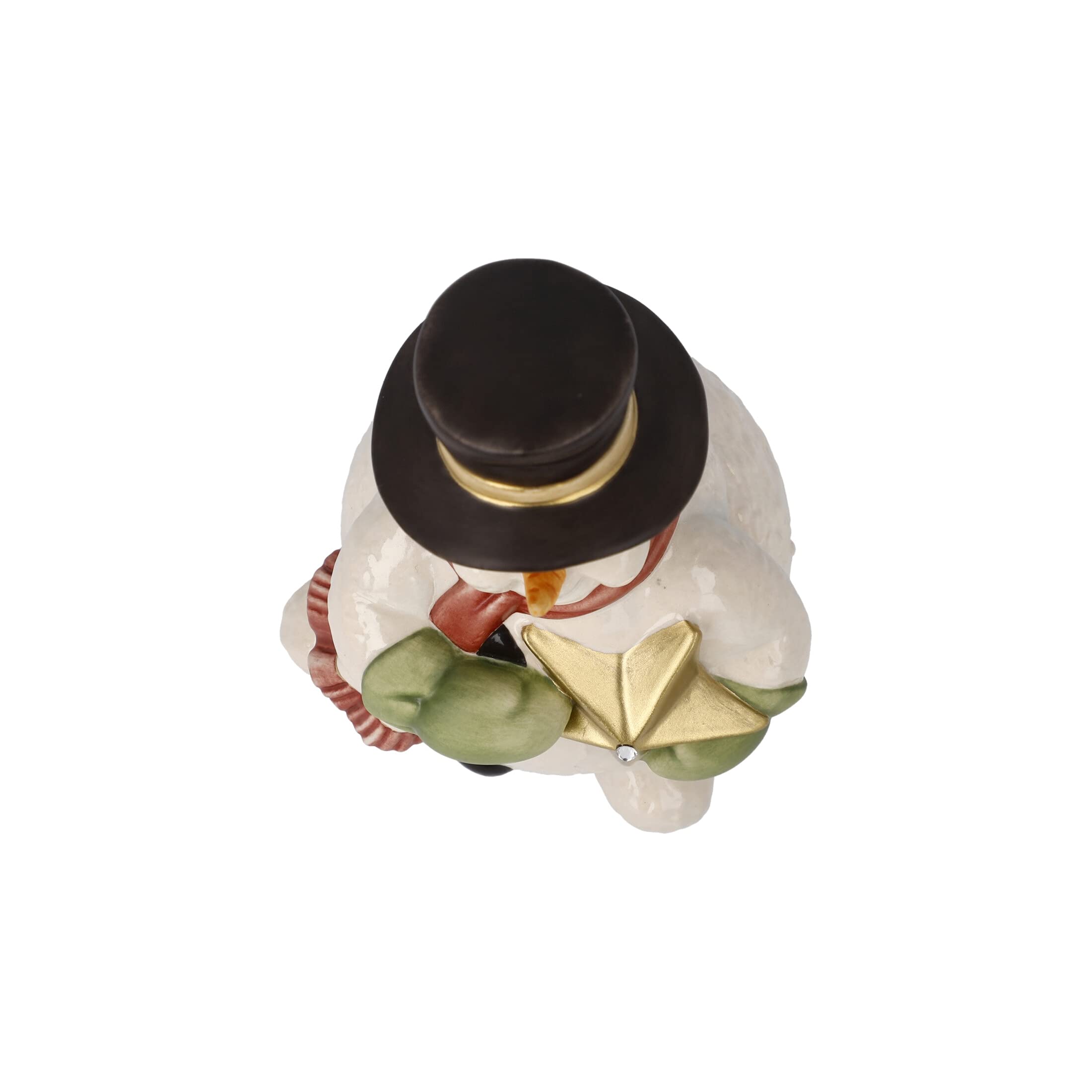 Goebel X-Mas Schneemann-Figur Funkelnde Winternacht aus Porzellan mit einem Swarovski-Stein Mehrfarbig, Maße: 7cm x 7cm x 11cm, 66-703-96-1