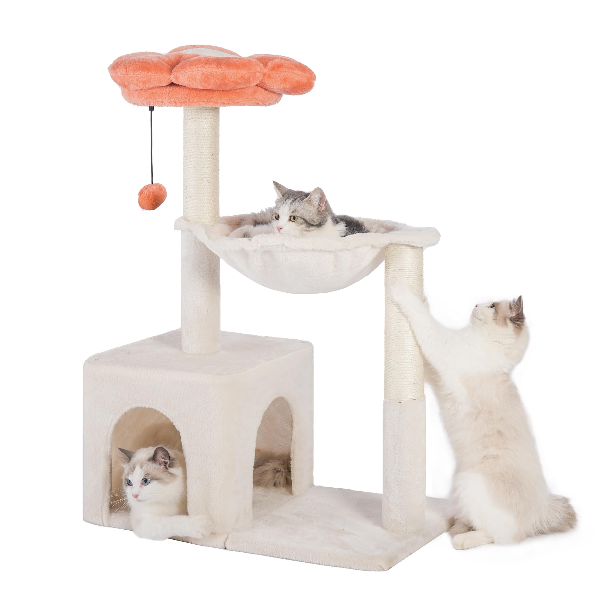 Pawfessor Flower Cat Tree 4 in 1 Cat Scratching Post for Indoor Cats 34