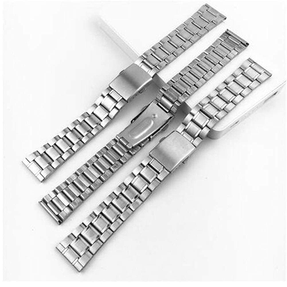Uhrenarmband aus Edelstahl für das Handgelenk, silberfarbenes Metallarmband mit Faltschließe für Männer und Frauen, 12/14/16/18/20/22 mm