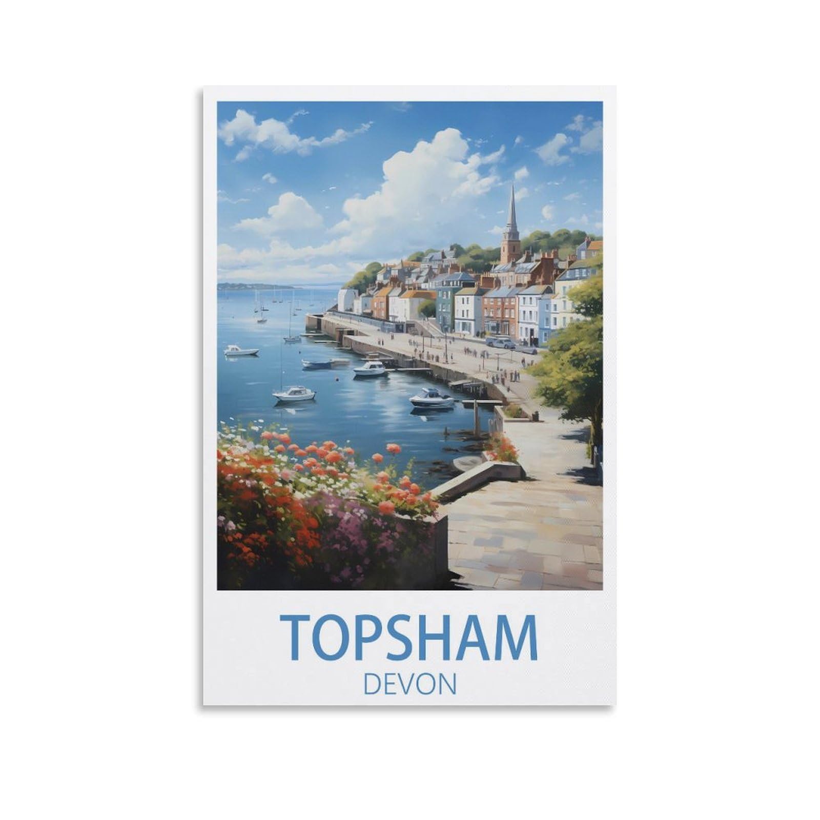 EZMLFA DIY 5D Diamond Painting Kits for Adults,Topsham Devon DIY Diamond Art Kits Gem Painting Crafts for Home Wall Decor 30x40cm