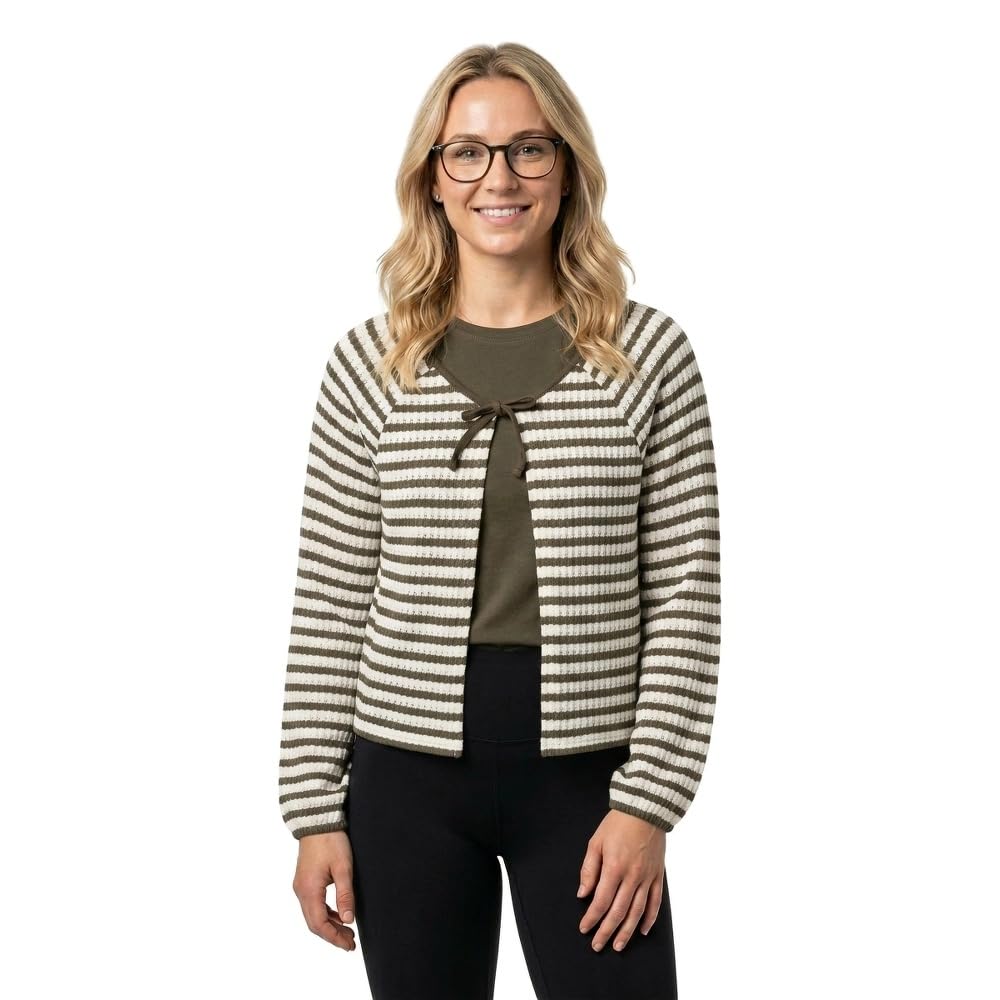 TOM TAILOR Denim Damen Cardigan mit Streifenmuster