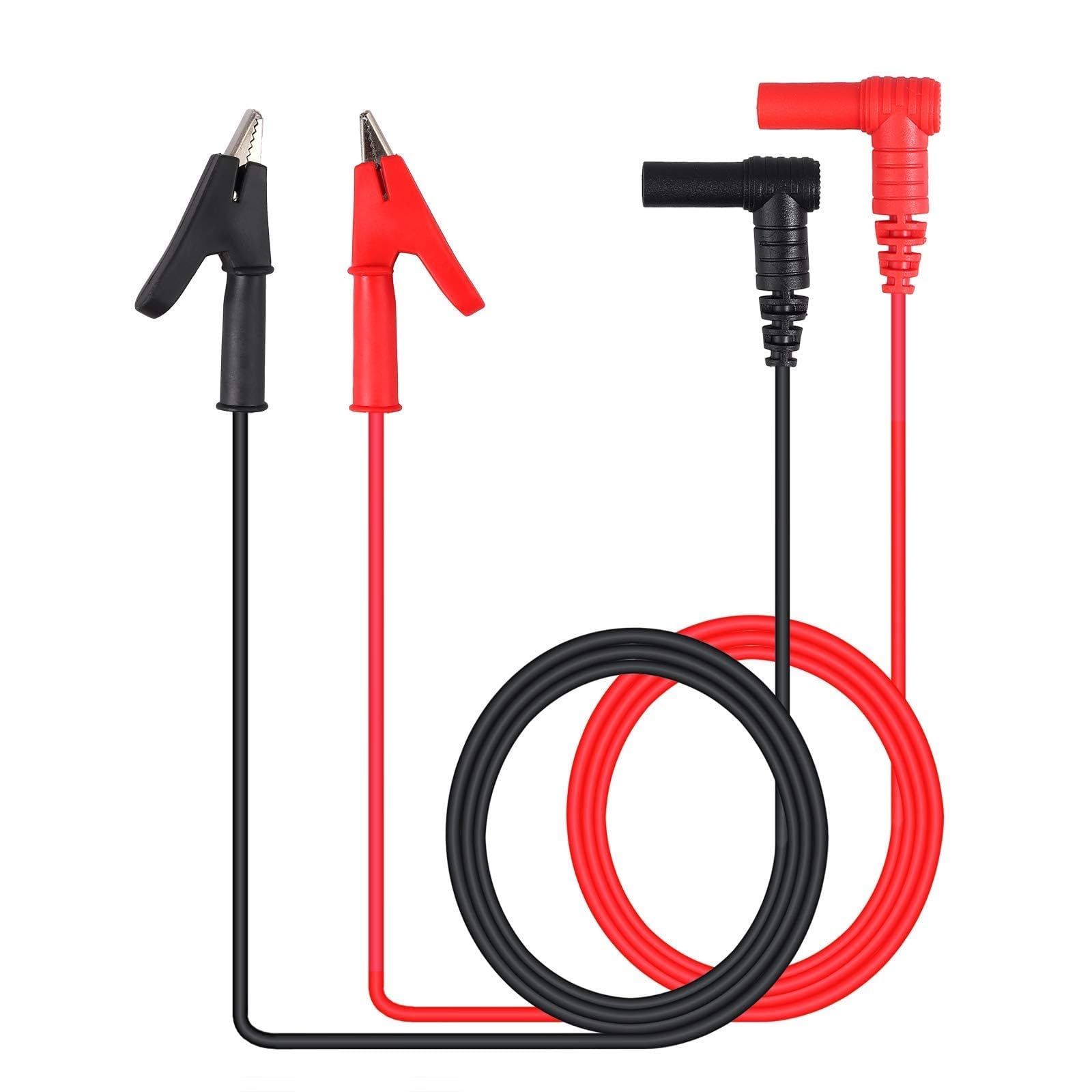 ALLmeter 1 Pair Banana Plug to Alligator Clip Test Lead Cable,100cm/3.28ft,15A Rated Current,1000V Max Voltage,Electronic Test Lead for Multimeter