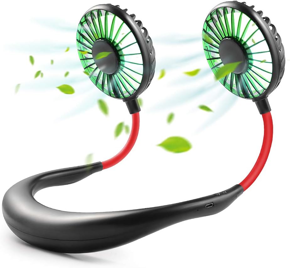 Hands Free Neck Fan,Mini USB Personal Fan Rechargeable,Headphone Design Pocket Fan with 3 Speeds Adjustable and LED Light for Travel Outdoor Office Home Sports : Home & Kitchen