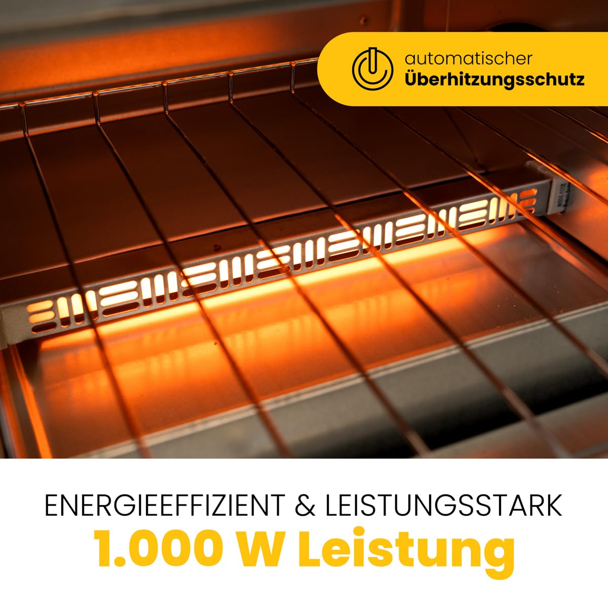Clatronic Pizzaofen, 12 Liter Backraum, Minibackofen, zum Grillen & Aufbacken, Backofen mit Ober- & Unterhitze, Mini Backofen mit 60 Min.-Timer, Backofen klein inkl. Backblech, MPO 3520, Schwarz