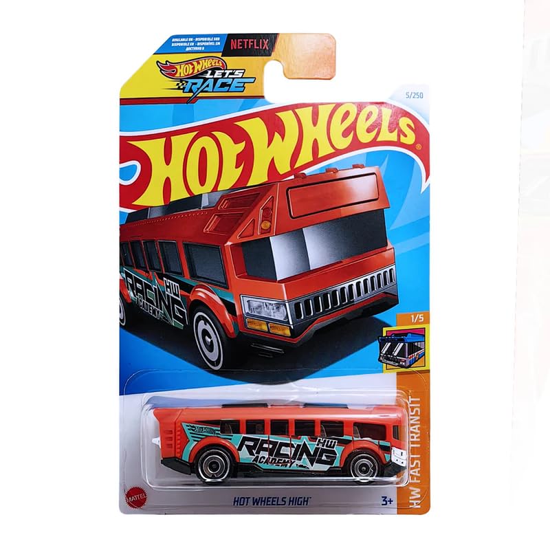 Image of Hot Wheels Let's Race Netlix High HW First Transit for Ages 3 and Up (Red)