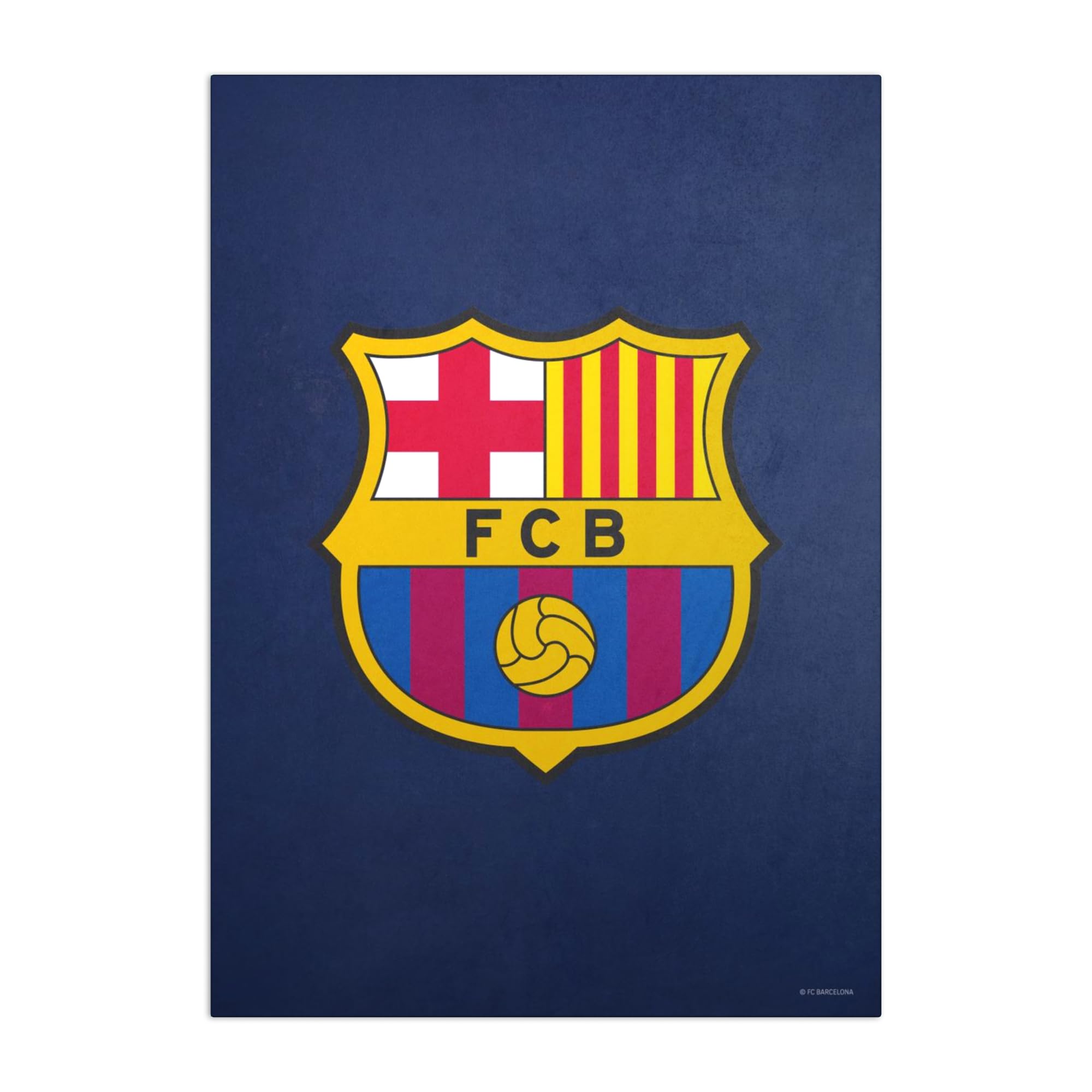 Displate - Poster in metallo – Montaggio magnetico – FC Barcelona – Crest – Dimensione L – 67,5 x 48 cm opaco