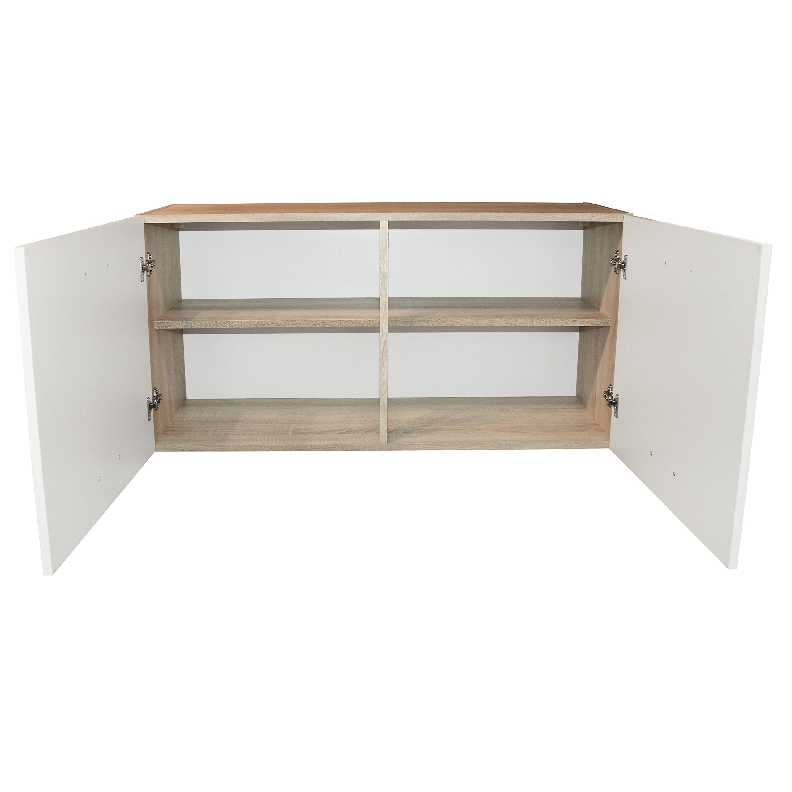 ANDY Moderner Hängeschrank Küche 2-türig in Eiche Sonoma Optik, Weiß matt - Geräumiger Küchenschrank mit viel Stauraum - 100 x 50 x 31 cm (B/H/T)