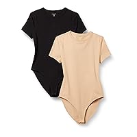 Amazon Essentials Body a Maniche Corte Aderente in Cotone Elasticizzato Donna