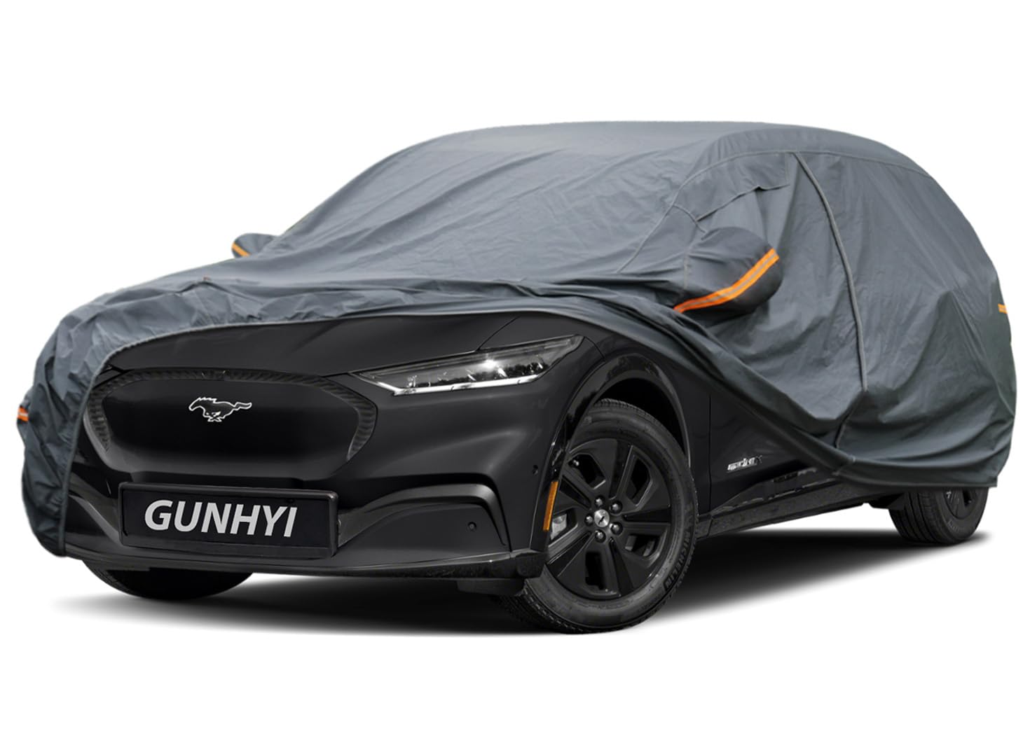 GUNHYI Premium Car Cover Custom Fit Ford Mustang Mach-E Mach E | 16 Layers Heavy Duty Car Cover Waterproof All Weather with Zipper Door for Sun Rain Snow Dust Uv Protection