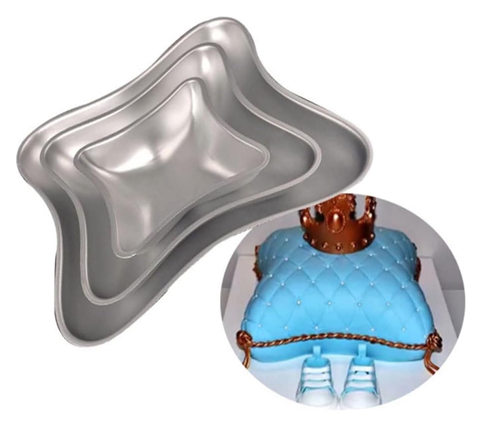 Stampi fai da te for creazione artistica, set artigianale fatto a mano, set di 3 stampi for torte fai da te, forma di cuscino, forma di cuscino, teglia for torte, stampo in lega di alluminio for dolci